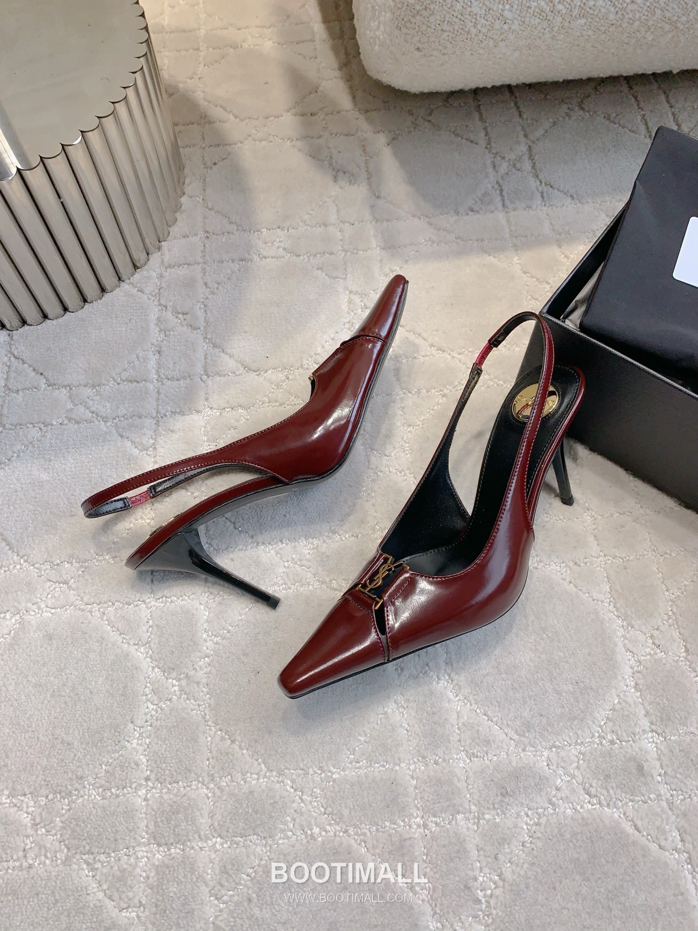 Saint Laurent Logo Slingback Square-Toe Pump Calfskin 생로랑 로고 슬링백 스퀘어토 펌프스 카프스킨 3