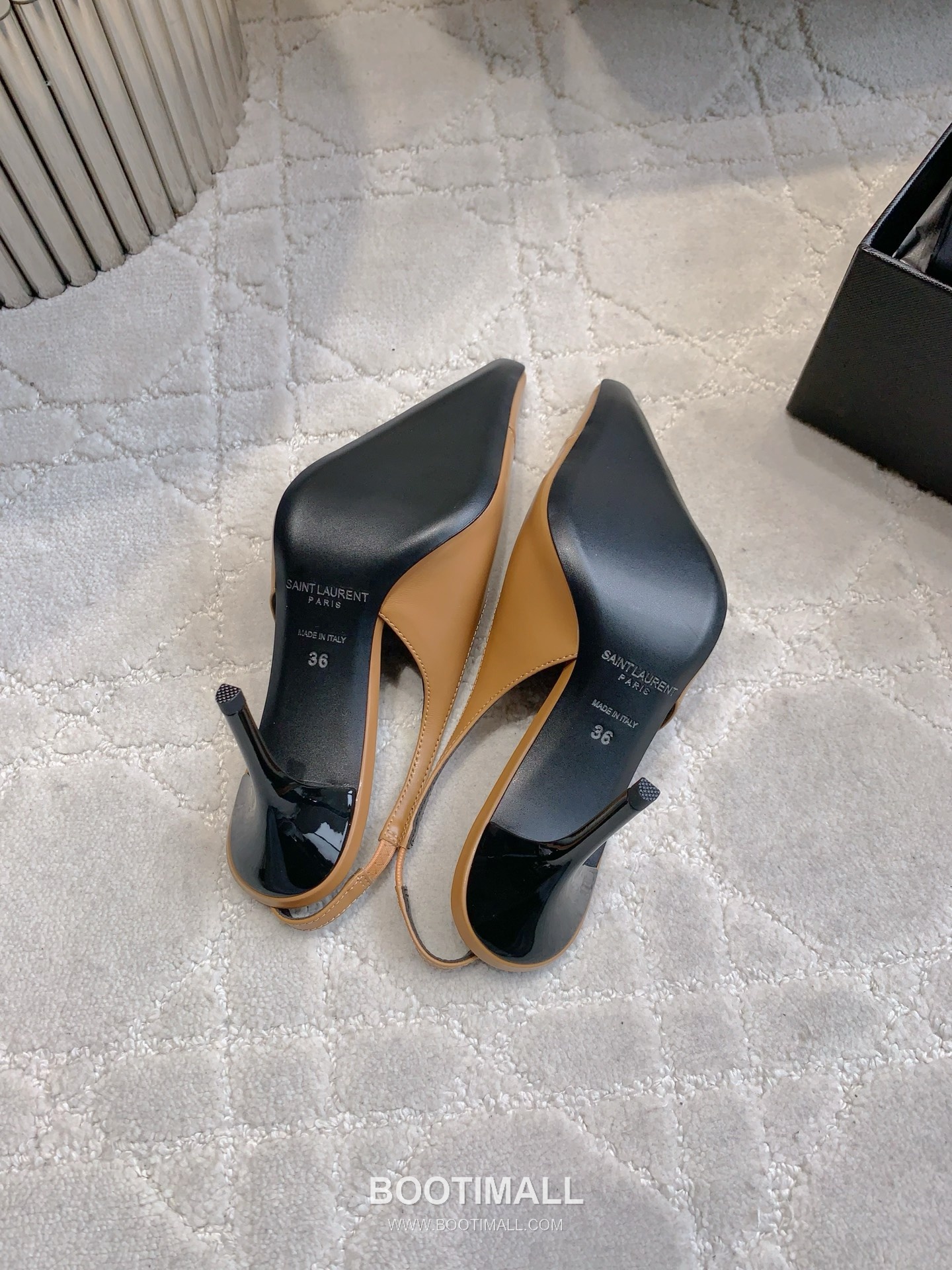 Saint Laurent Logo Slingback Square-Toe Pump Calfskin 생로랑 로고 슬링백 스퀘어토 펌프스 카프스킨 5