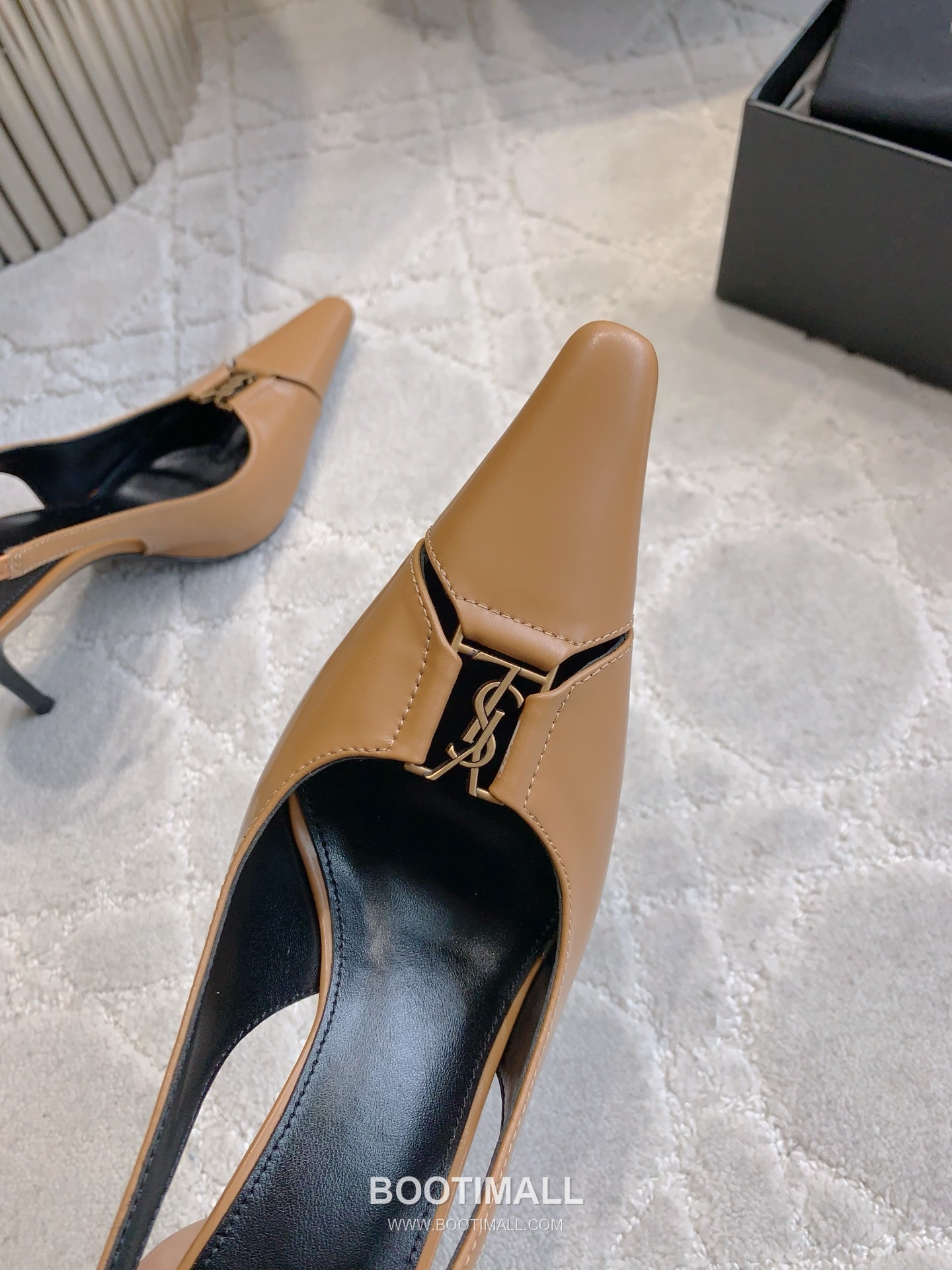 Saint Laurent Logo Slingback Square-Toe Pump Calfskin 생로랑 로고 슬링백 스퀘어토 펌프스 카프스킨 6