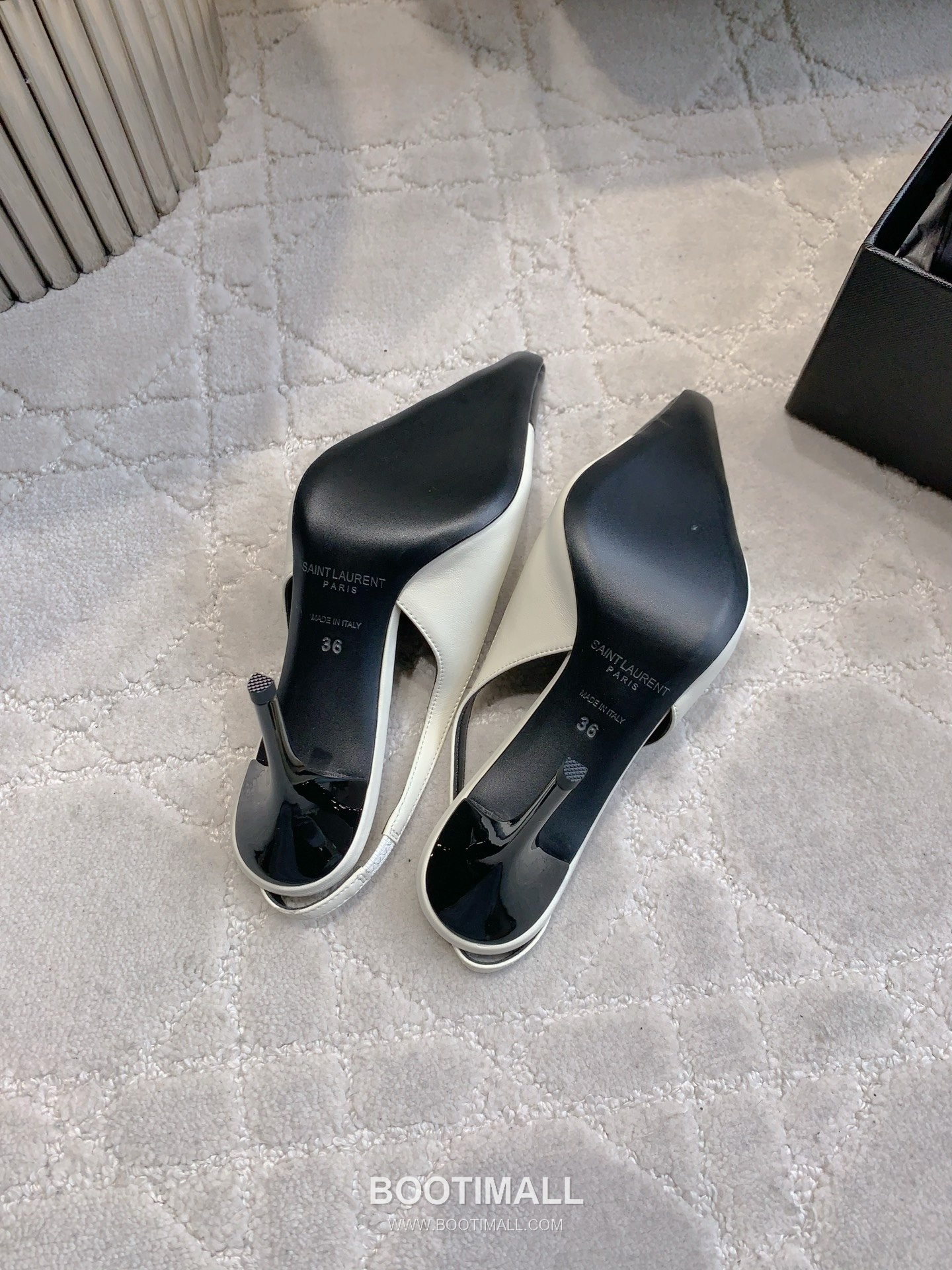 Saint Laurent Logo Slingback Square-Toe Pump Calfskin 생로랑 로고 슬링백 스퀘어토 펌프스 카프스킨 5