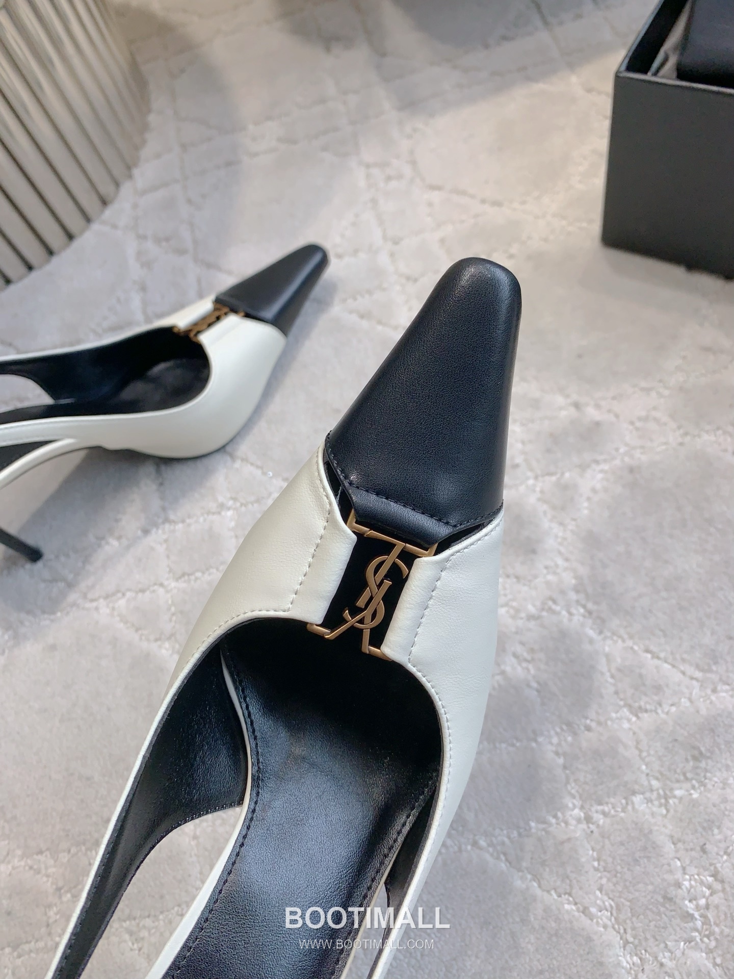 Saint Laurent Logo Slingback Square-Toe Pump Calfskin 생로랑 로고 슬링백 스퀘어토 펌프스 카프스킨 6