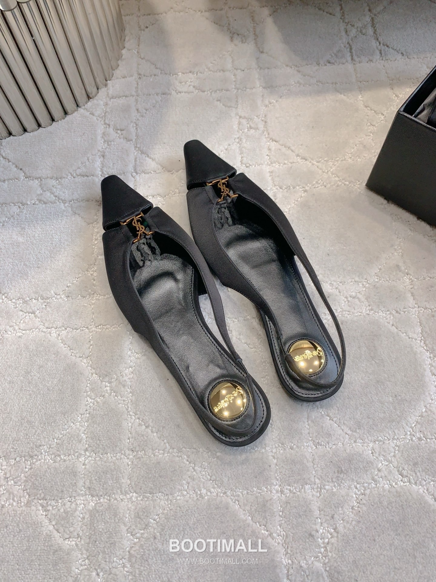 Saint Laurent Logo Slingback Pump Calfskin Black 생로랑 로고 슬링백 펌프스 송아지가죽 블랙 4