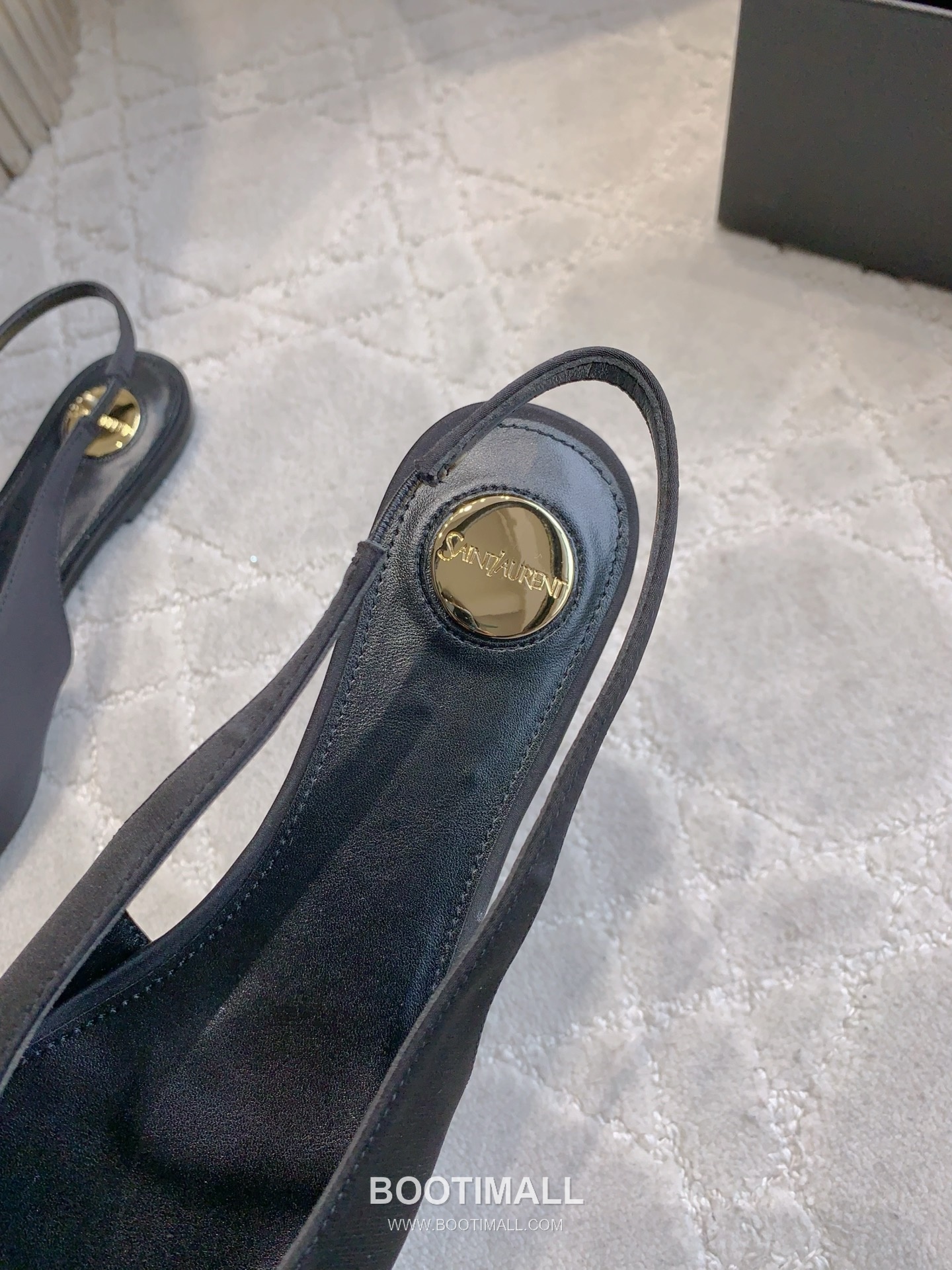 Saint Laurent Logo Slingback Pump Calfskin Black 생로랑 로고 슬링백 펌프스 송아지가죽 블랙 7