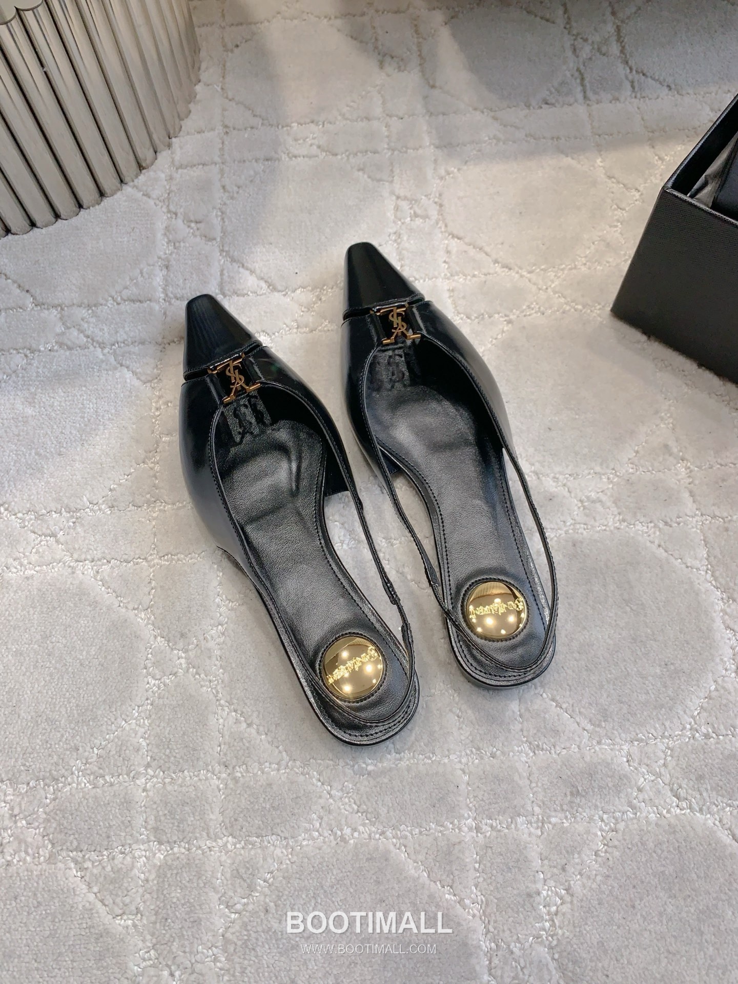 Saint Laurent Logo Slingback Pump Calfskin Black 생로랑 로고 슬링백 펌프스 송아지가죽 블랙 4