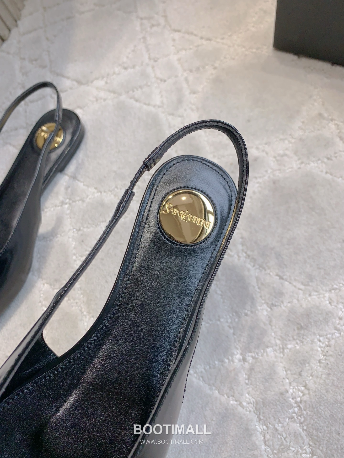 Saint Laurent Logo Slingback Pump Calfskin Black 생로랑 로고 슬링백 펌프스 송아지가죽 블랙 7