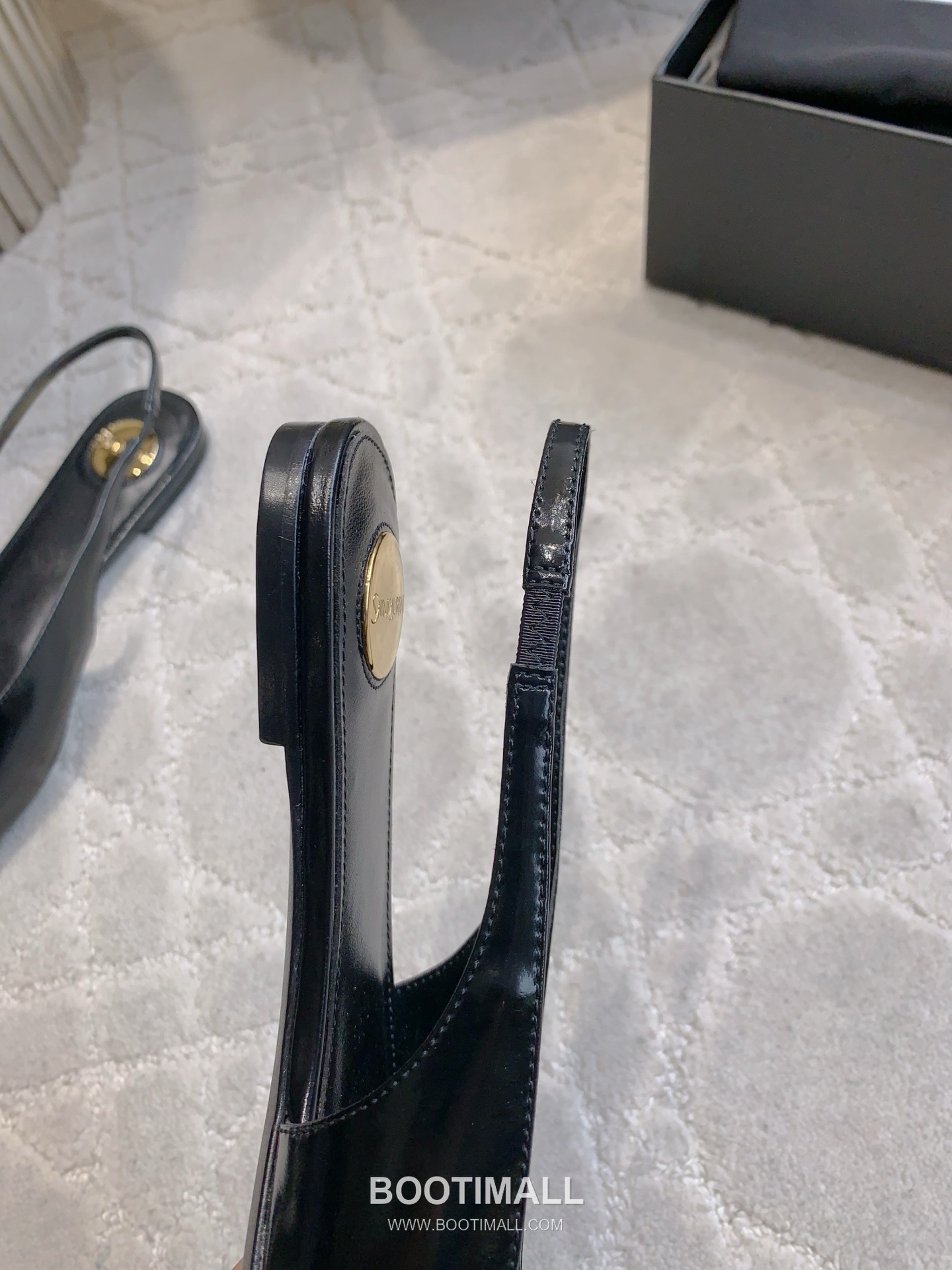 Saint Laurent Logo Slingback Pump Calfskin Black 생로랑 로고 슬링백 펌프스 송아지가죽 블랙 9