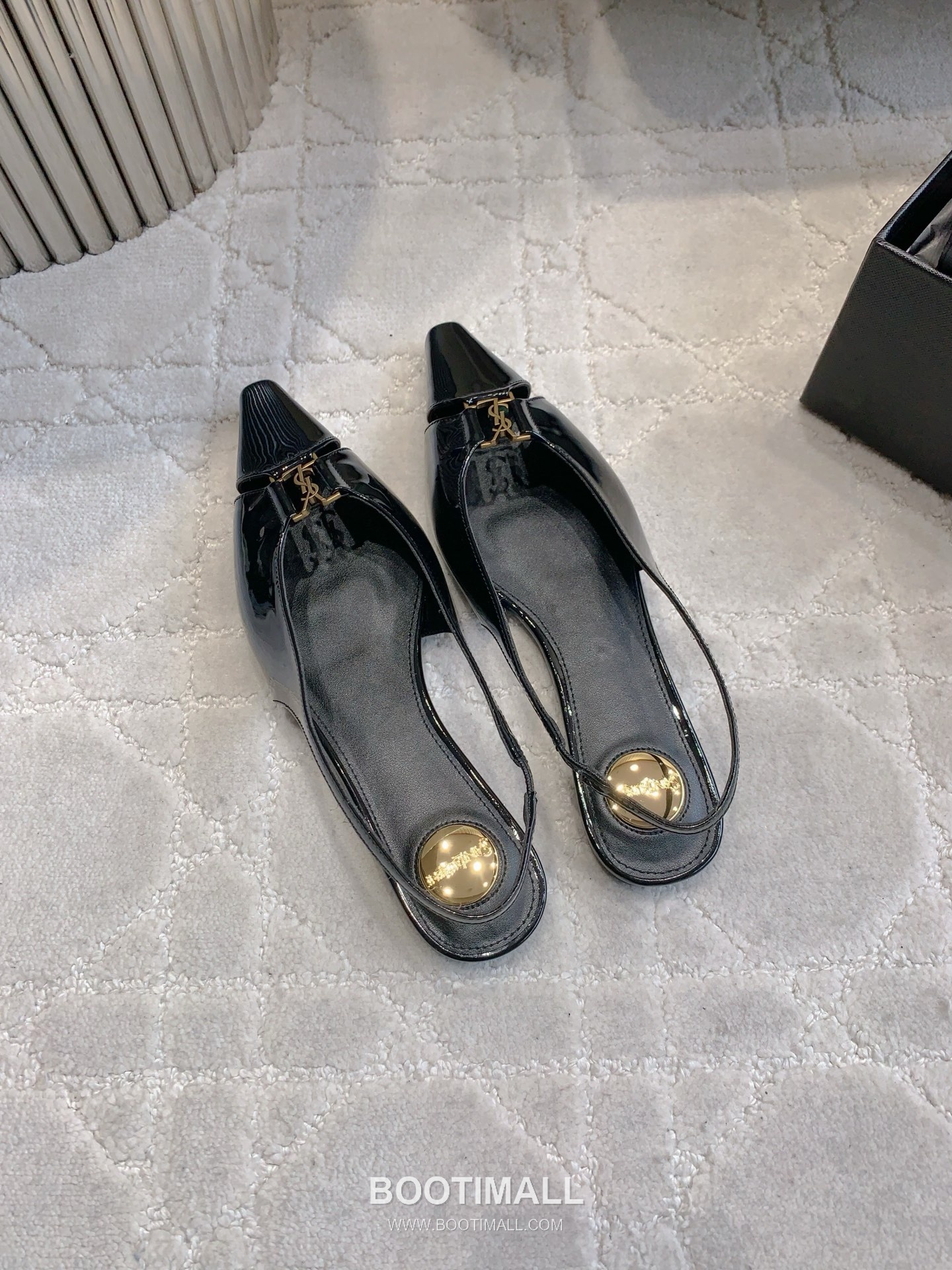 Saint Laurent Logo Slingback Pump Calfskin Black 생로랑 로고 슬링백 펌프스 송아지가죽 블랙 4