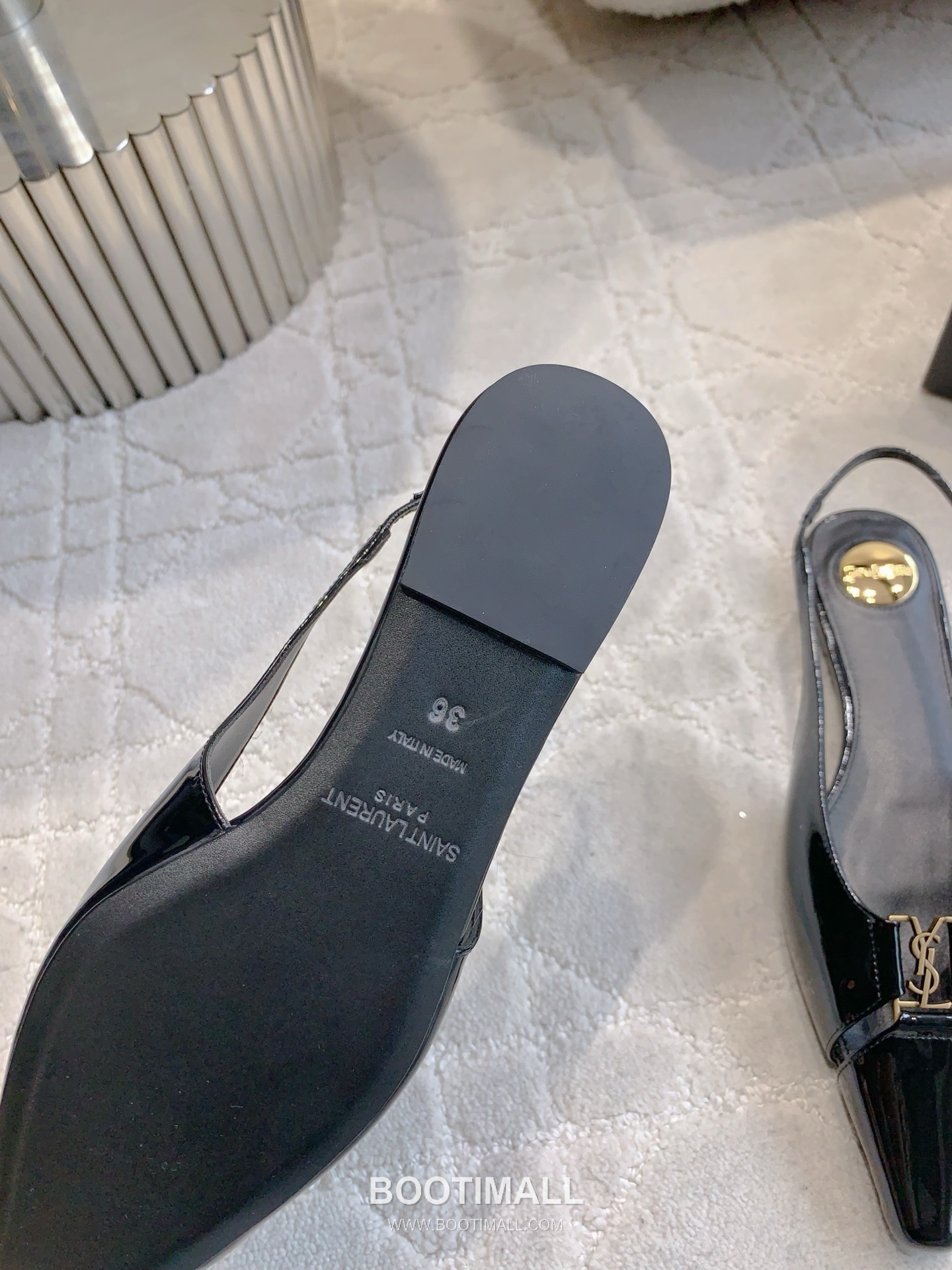 Saint Laurent Logo Slingback Pump Calfskin Black 생로랑 로고 슬링백 펌프스 송아지가죽 블랙 5