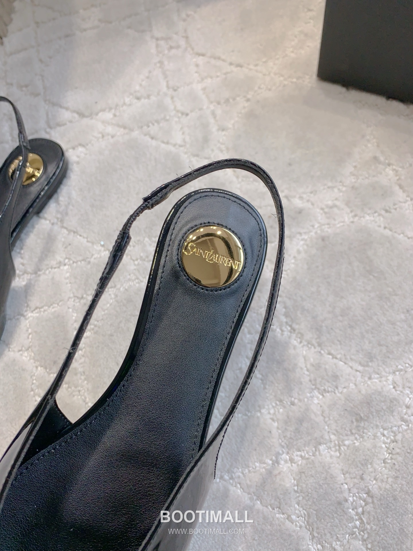 Saint Laurent Logo Slingback Pump Calfskin Black 생로랑 로고 슬링백 펌프스 송아지가죽 블랙 7