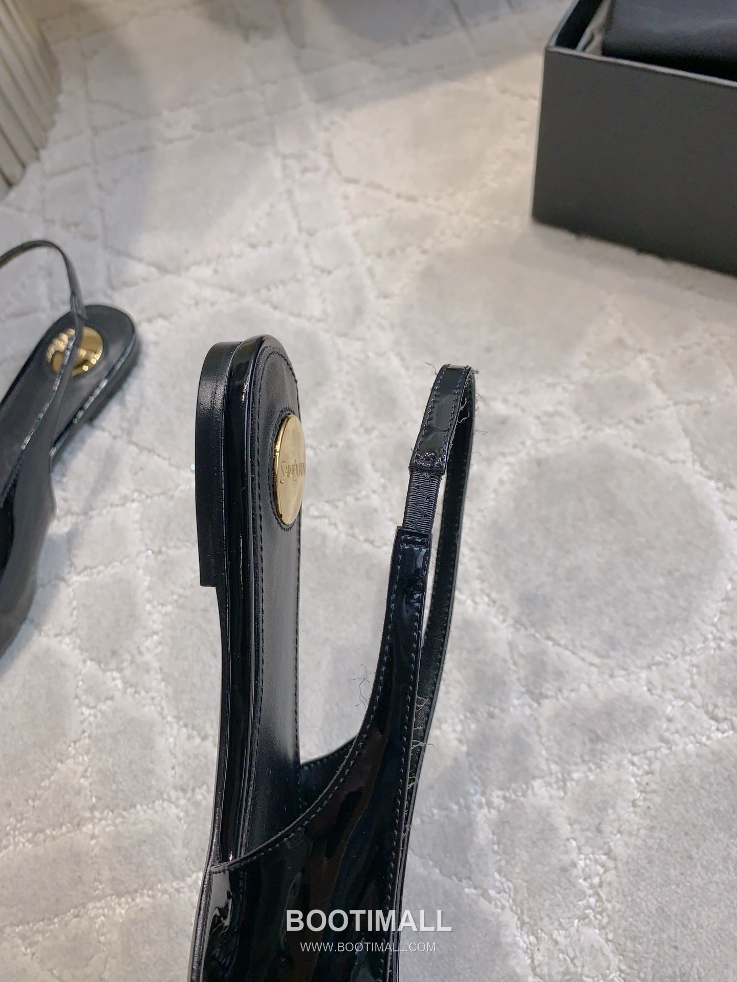 Saint Laurent Logo Slingback Pump Calfskin Black 생로랑 로고 슬링백 펌프스 송아지가죽 블랙 9