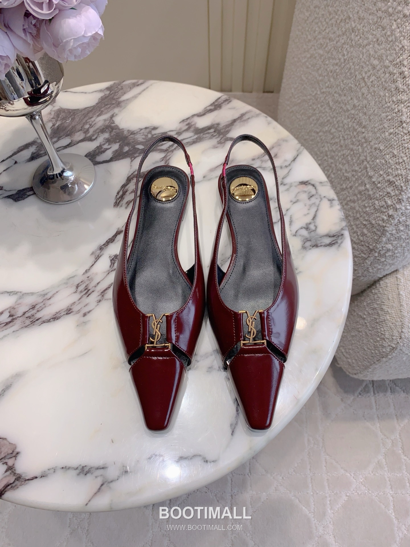 Saint Laurent Logo Slingback Pump Calfskin Black 생로랑 로고 슬링백 펌프스 송아지가죽 블랙 1