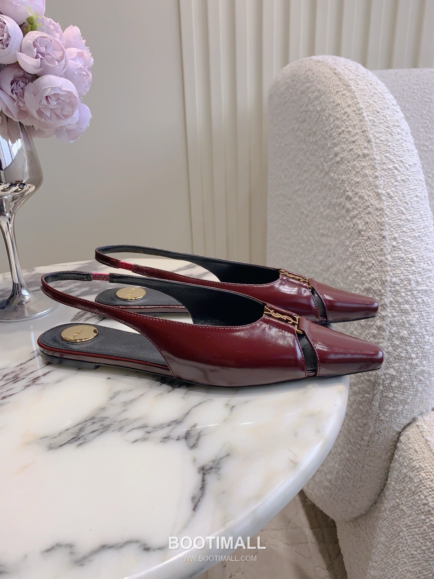 Saint Laurent Logo Slingback Pump Calfskin Black 생로랑 로고 슬링백 펌프스 송아지가죽 블랙 2