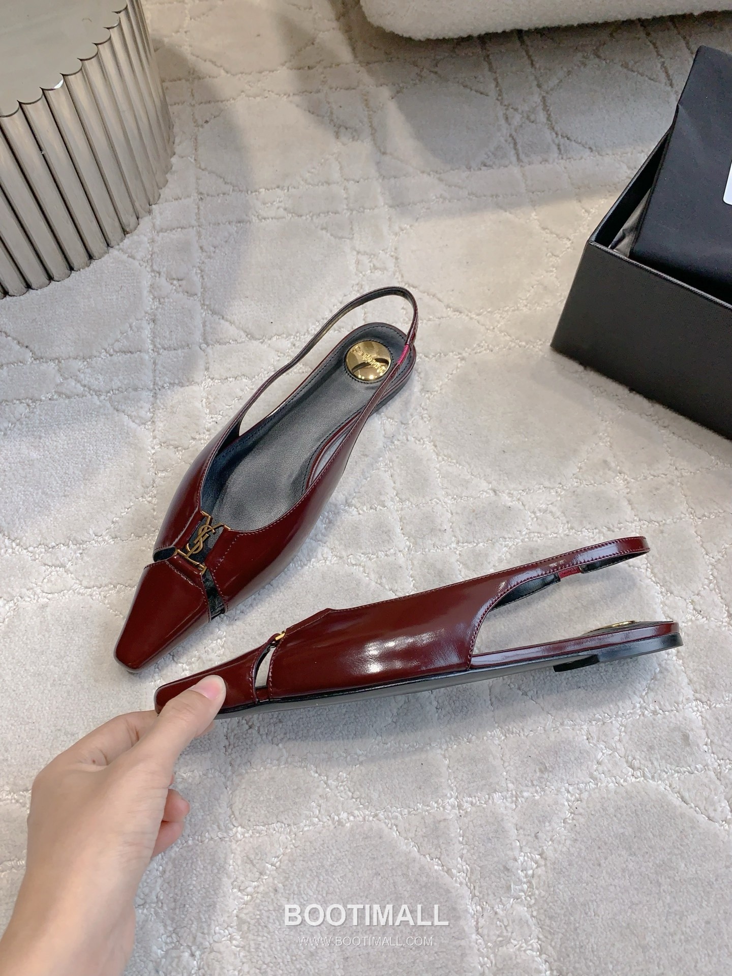 Saint Laurent Logo Slingback Pump Calfskin Black 생로랑 로고 슬링백 펌프스 송아지가죽 블랙 3