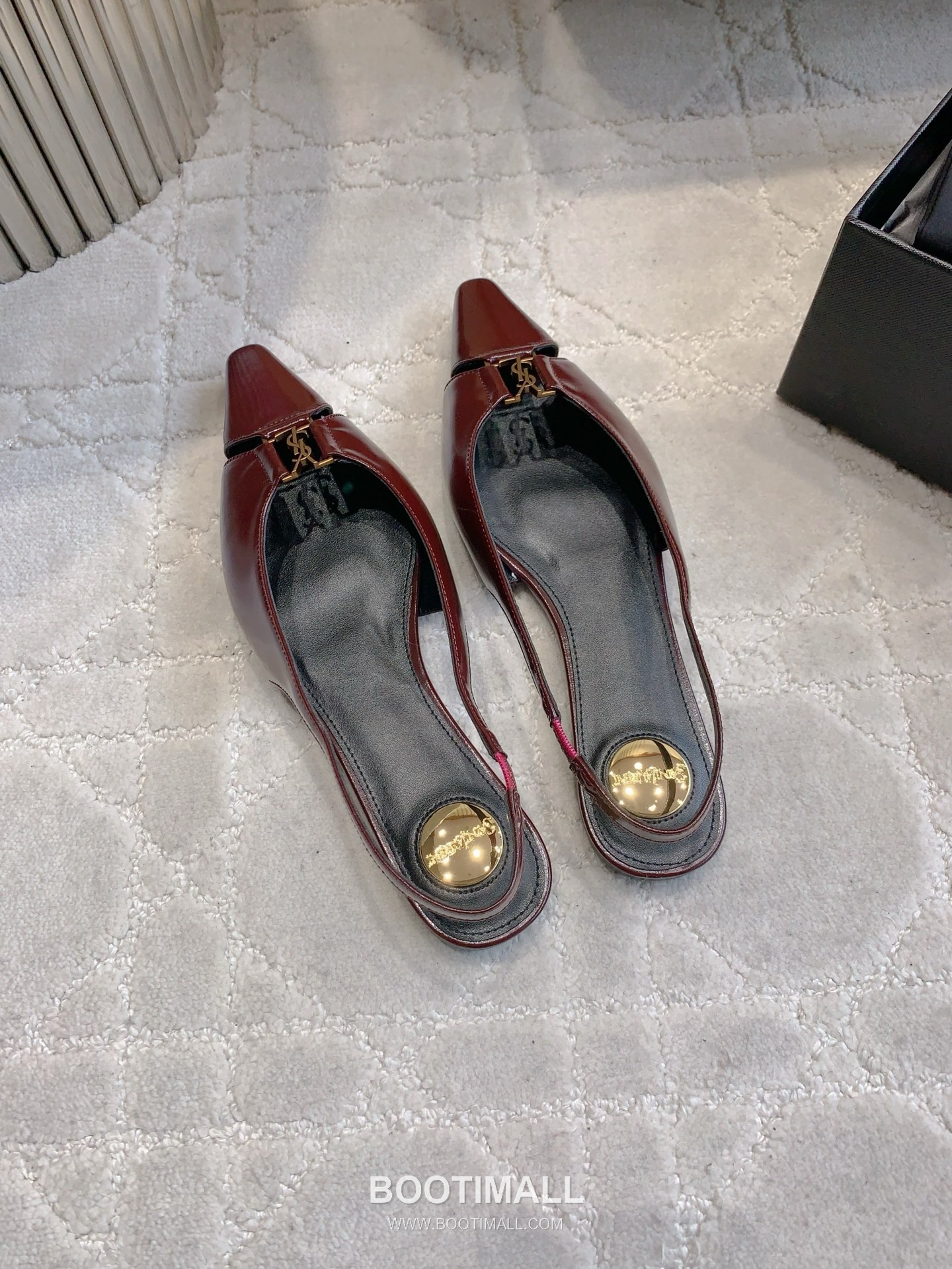 Saint Laurent Logo Slingback Pump Calfskin Black 생로랑 로고 슬링백 펌프스 송아지가죽 블랙 4