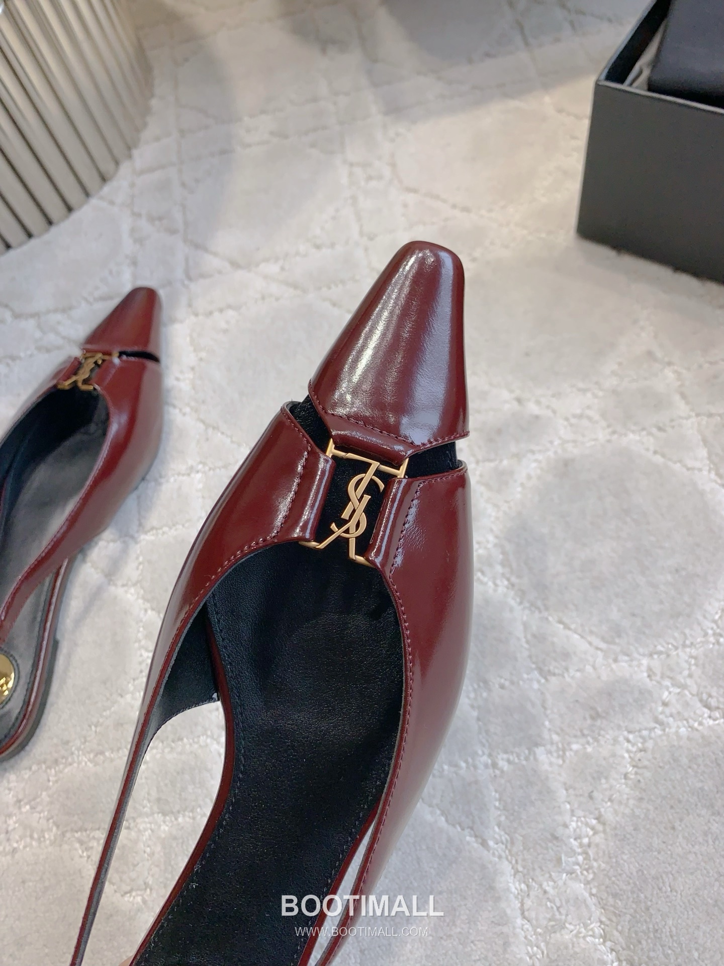 Saint Laurent Logo Slingback Pump Calfskin Black 생로랑 로고 슬링백 펌프스 송아지가죽 블랙 6