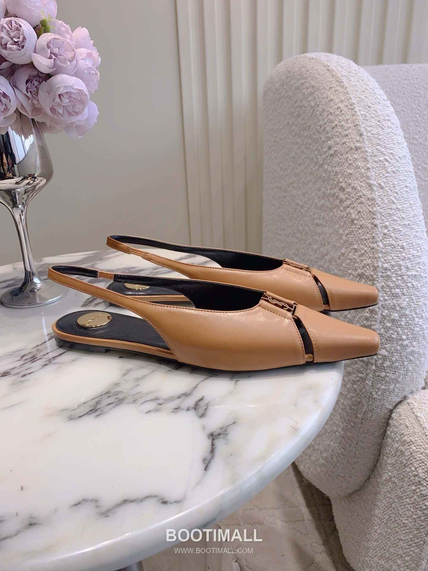 Saint Laurent Logo Slingback Pump Calfskin Black 생로랑 로고 슬링백 펌프스 송아지가죽 블랙 2