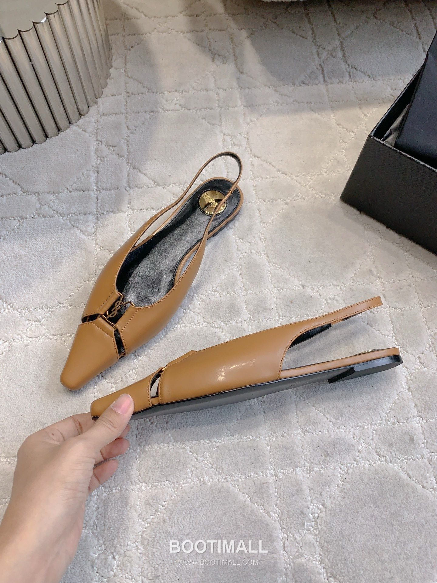 Saint Laurent Logo Slingback Pump Calfskin Black 생로랑 로고 슬링백 펌프스 송아지가죽 블랙 3