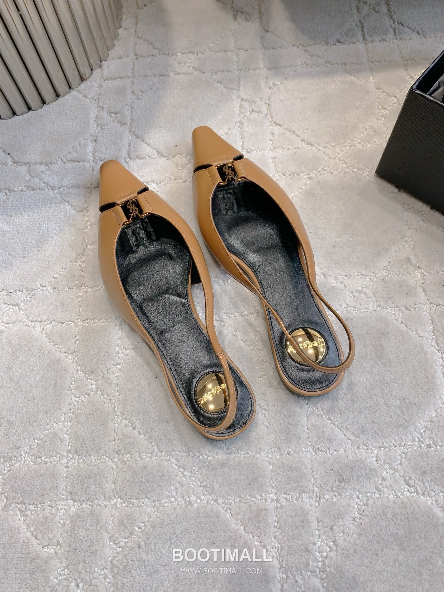 Saint Laurent Logo Slingback Pump Calfskin Black 생로랑 로고 슬링백 펌프스 송아지가죽 블랙 4