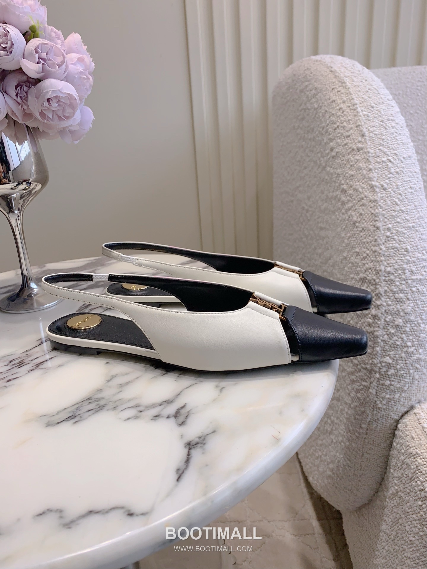 Saint Laurent Logo Slingback Pump Calfskin Black 생로랑 로고 슬링백 펌프스 송아지가죽 블랙 2