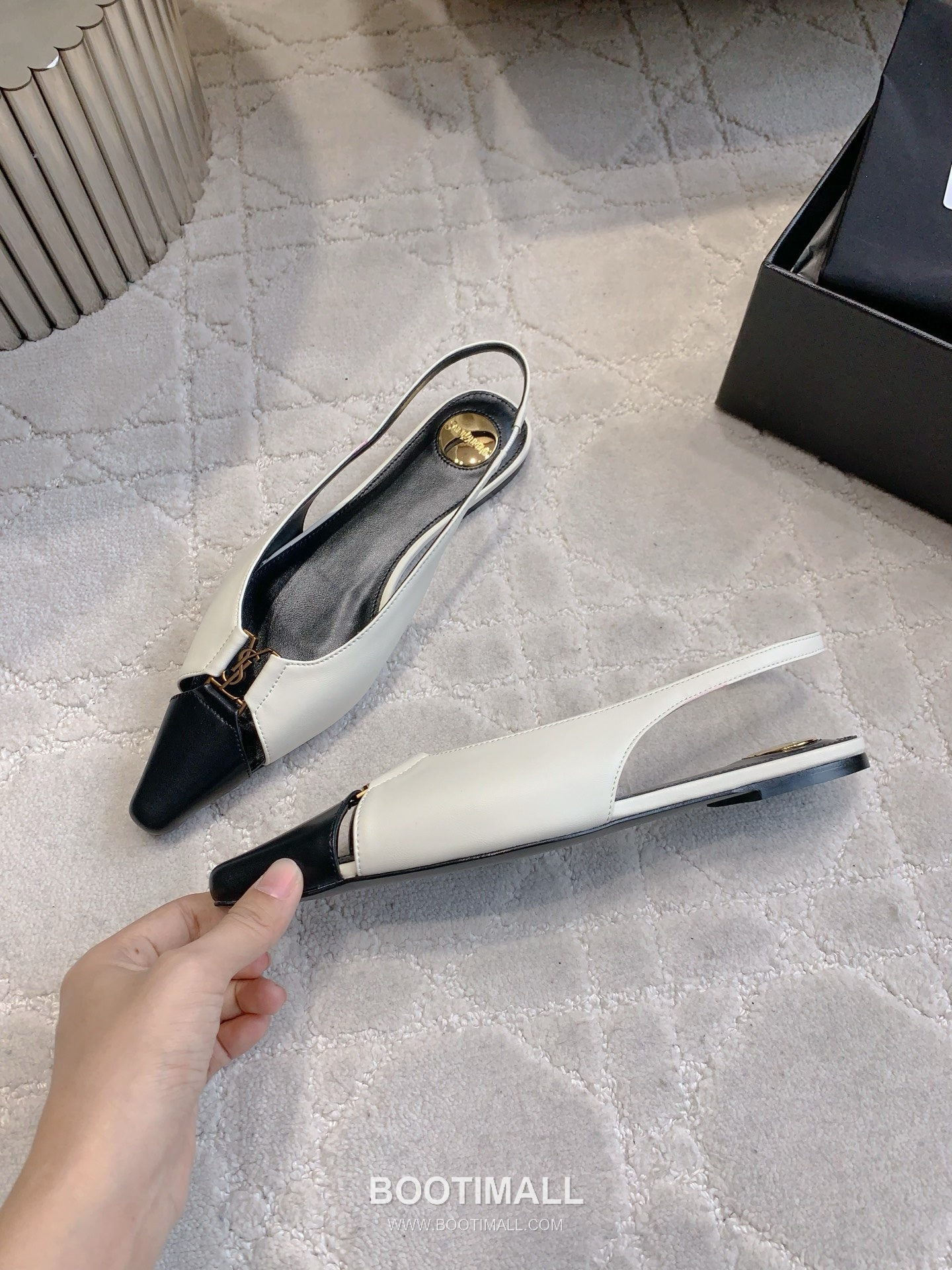 Saint Laurent Logo Slingback Pump Calfskin Black 생로랑 로고 슬링백 펌프스 송아지가죽 블랙 3