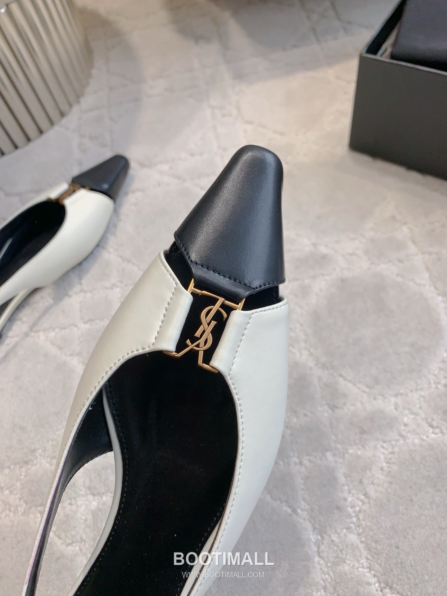Saint Laurent Logo Slingback Pump Calfskin Black 생로랑 로고 슬링백 펌프스 송아지가죽 블랙 6