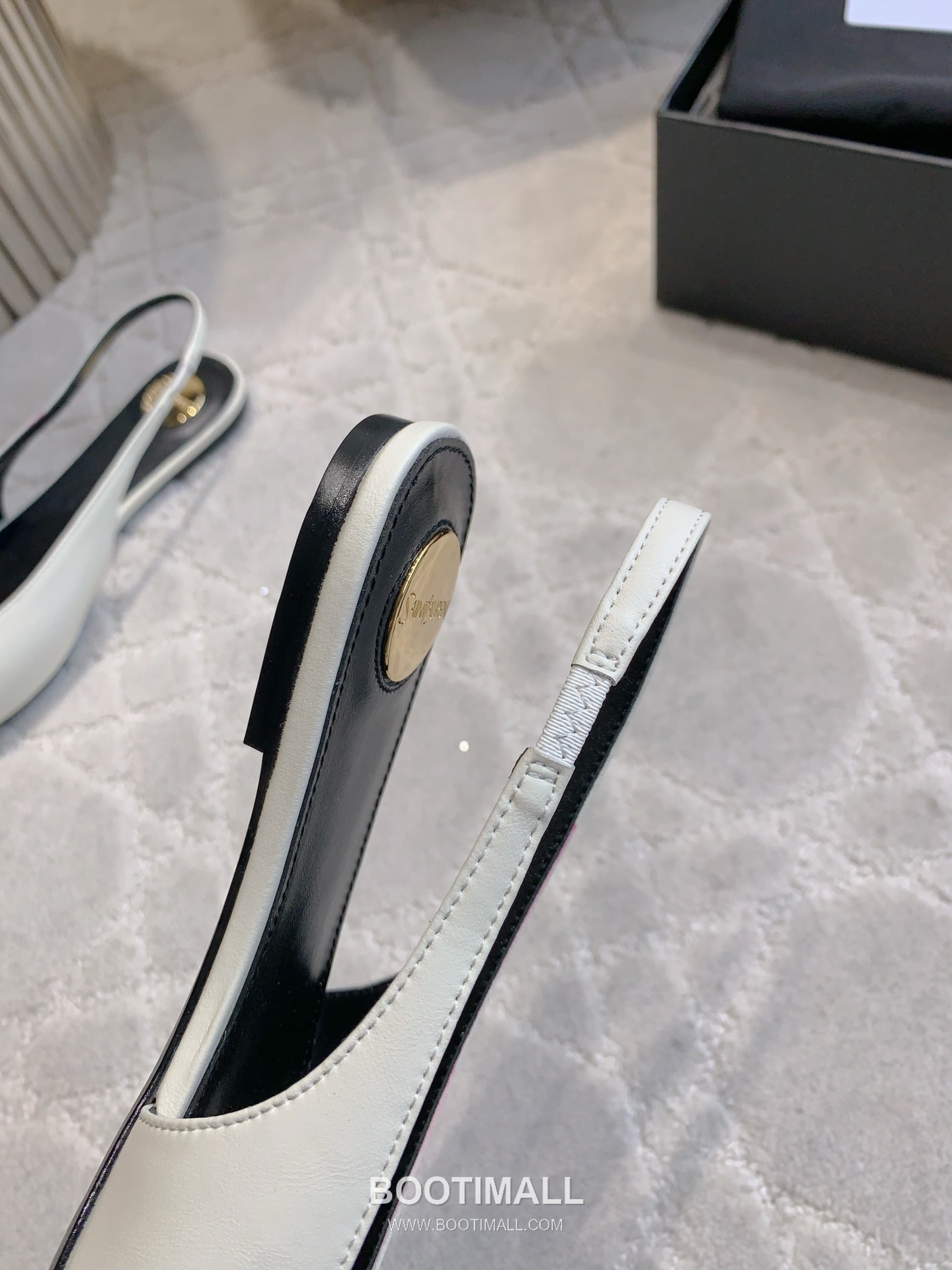 Saint Laurent Logo Slingback Pump Calfskin Black 생로랑 로고 슬링백 펌프스 송아지가죽 블랙 9