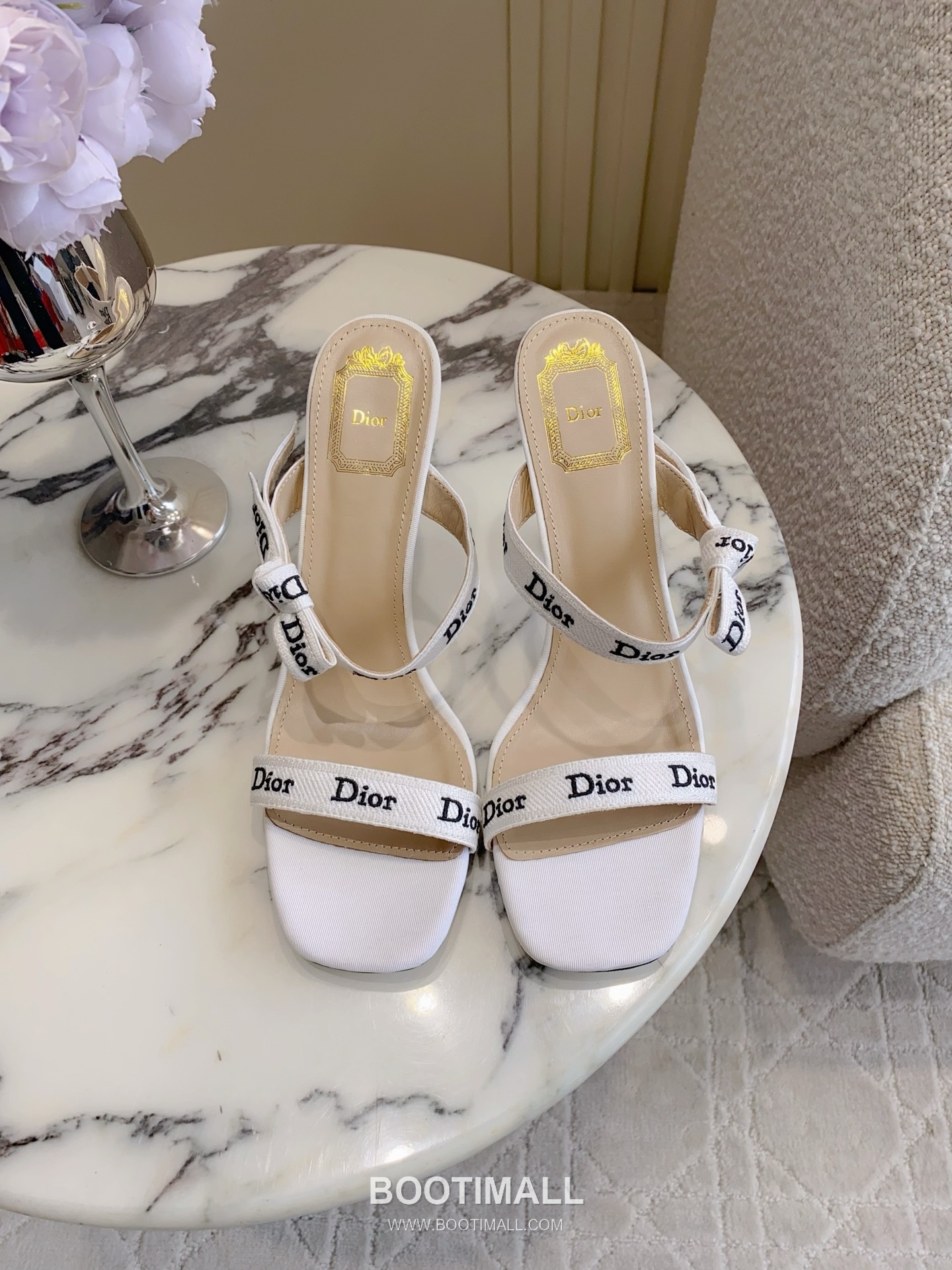 Dior Letter Logo Webbing Heel Mule Textile Leather Black 디올 레터 로고 웨빙 힐 뮬 텍스타일 레더 블랙 Heel 9cm 1