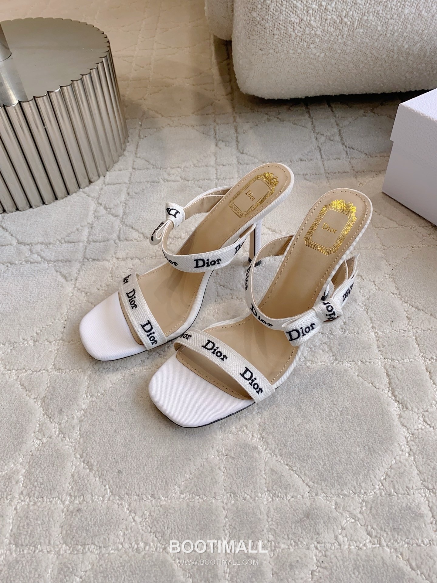 Dior Letter Logo Webbing Heel Mule Textile Leather Black 디올 레터 로고 웨빙 힐 뮬 텍스타일 레더 블랙 Heel 9cm 3