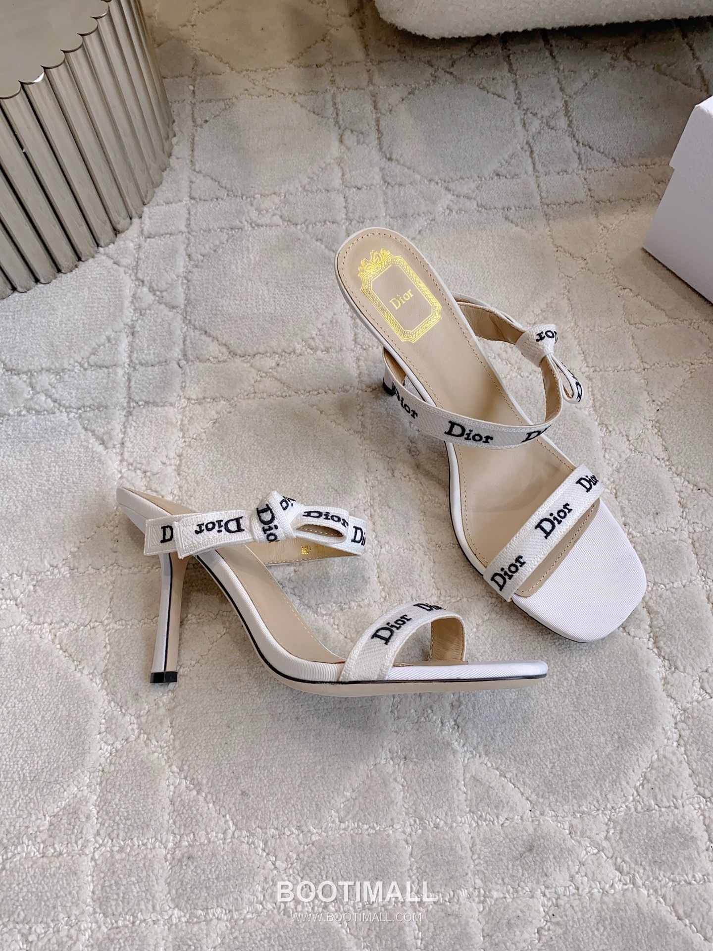 Dior Letter Logo Webbing Heel Mule Textile Leather Black 디올 레터 로고 웨빙 힐 뮬 텍스타일 레더 블랙 Heel 9cm 4