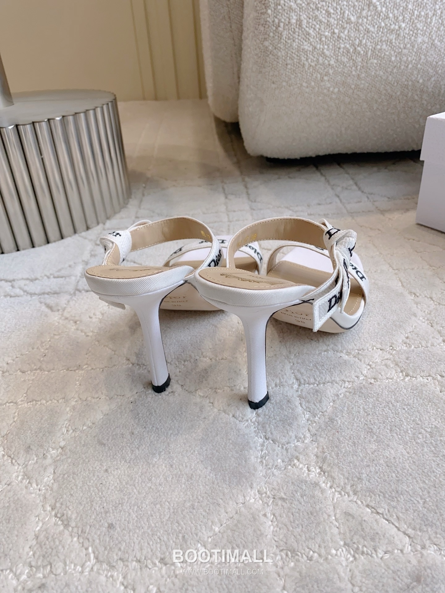 Dior Letter Logo Webbing Heel Mule Textile Leather Black 디올 레터 로고 웨빙 힐 뮬 텍스타일 레더 블랙 Heel 9cm 5