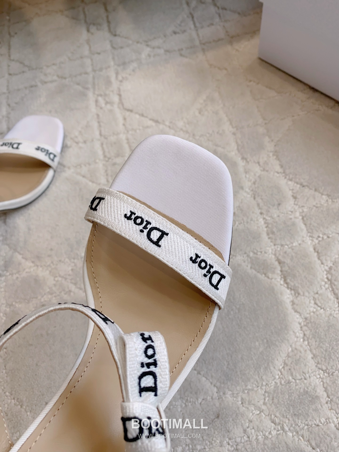 Dior Letter Logo Webbing Heel Mule Textile Leather Black 디올 레터 로고 웨빙 힐 뮬 텍스타일 레더 블랙 Heel 9cm 6