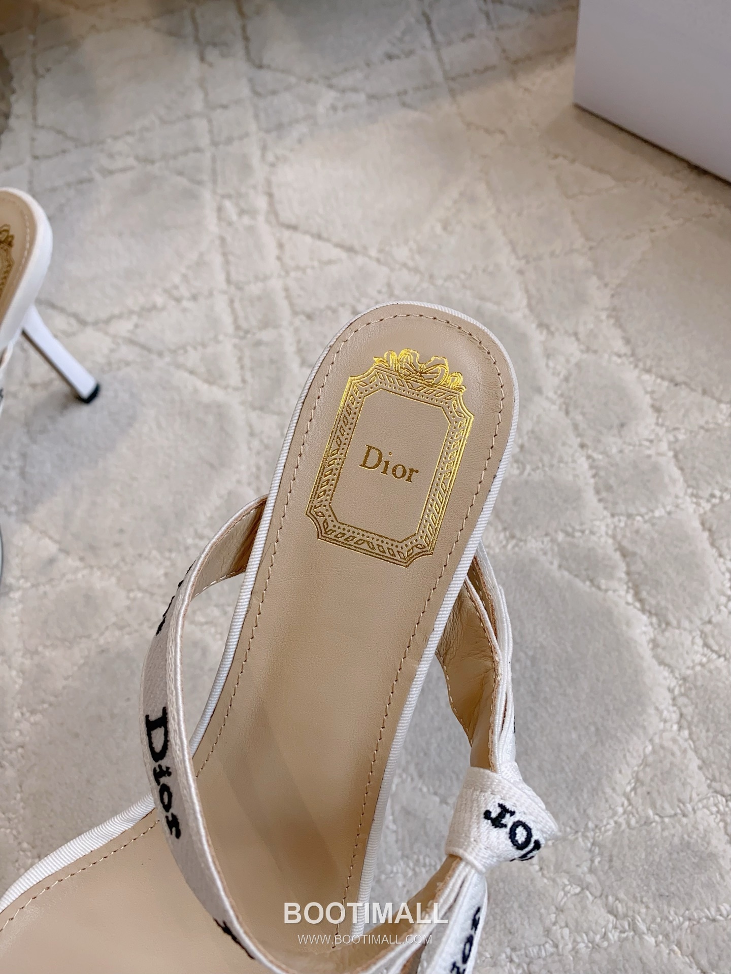 Dior Letter Logo Webbing Heel Mule Textile Leather Black 디올 레터 로고 웨빙 힐 뮬 텍스타일 레더 블랙 Heel 9cm 7