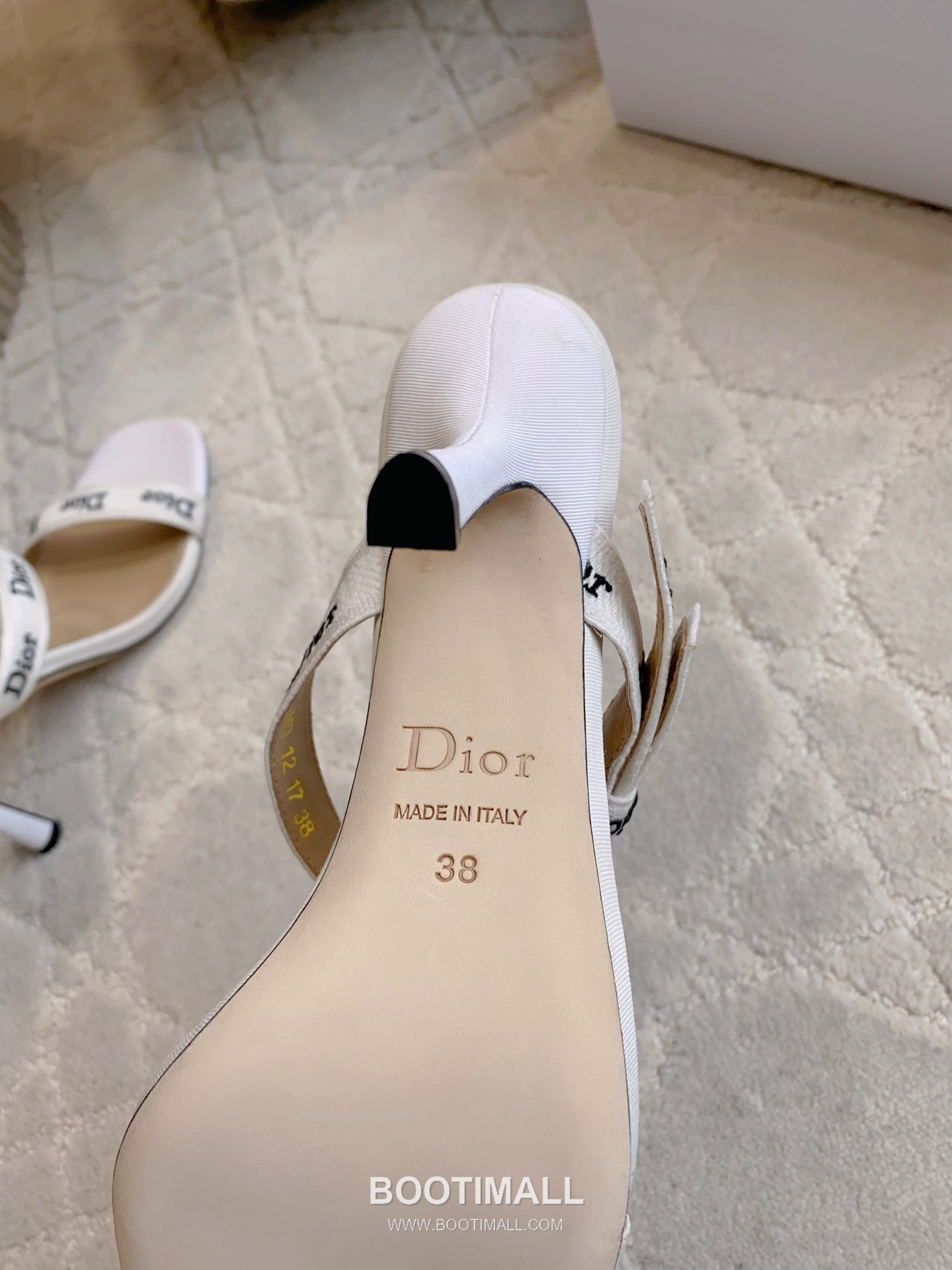 Dior Letter Logo Webbing Heel Mule Textile Leather Black 디올 레터 로고 웨빙 힐 뮬 텍스타일 레더 블랙 Heel 9cm 9