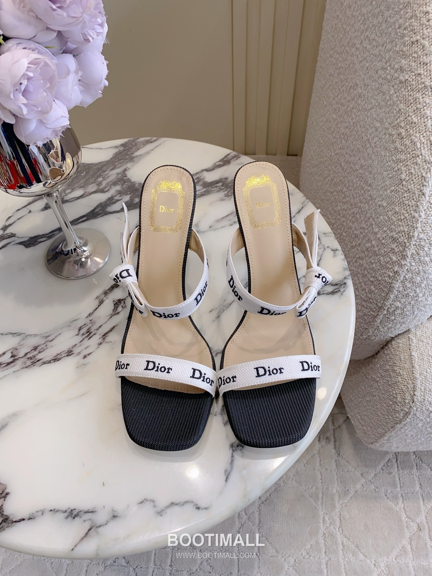 Dior Letter Logo Webbing Heel Mule Textile Leather Black 디올 레터 로고 웨빙 힐 뮬 텍스타일 레더 블랙 1