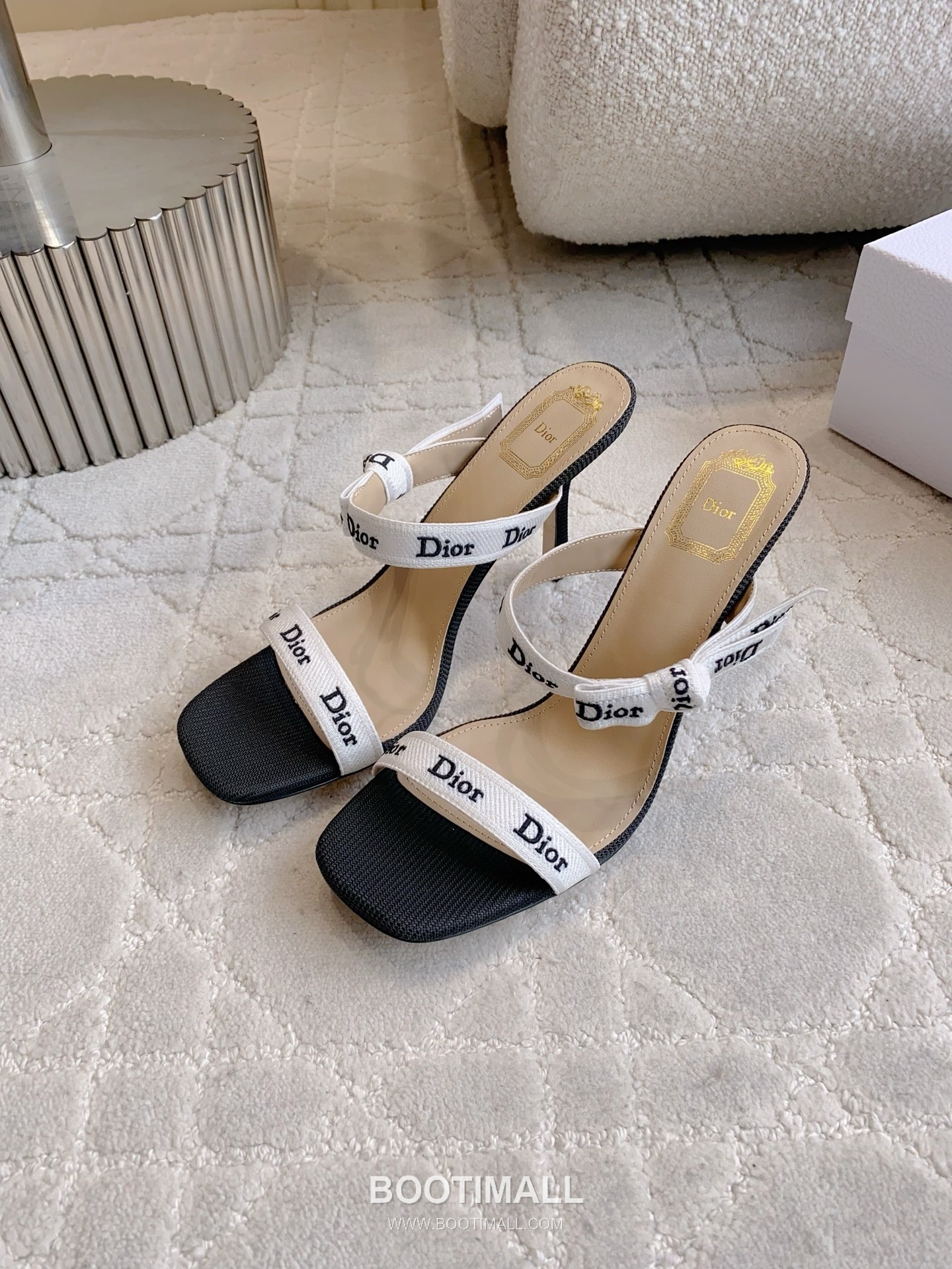 Dior Letter Logo Webbing Heel Mule Textile Leather Black 디올 레터 로고 웨빙 힐 뮬 텍스타일 레더 블랙 3