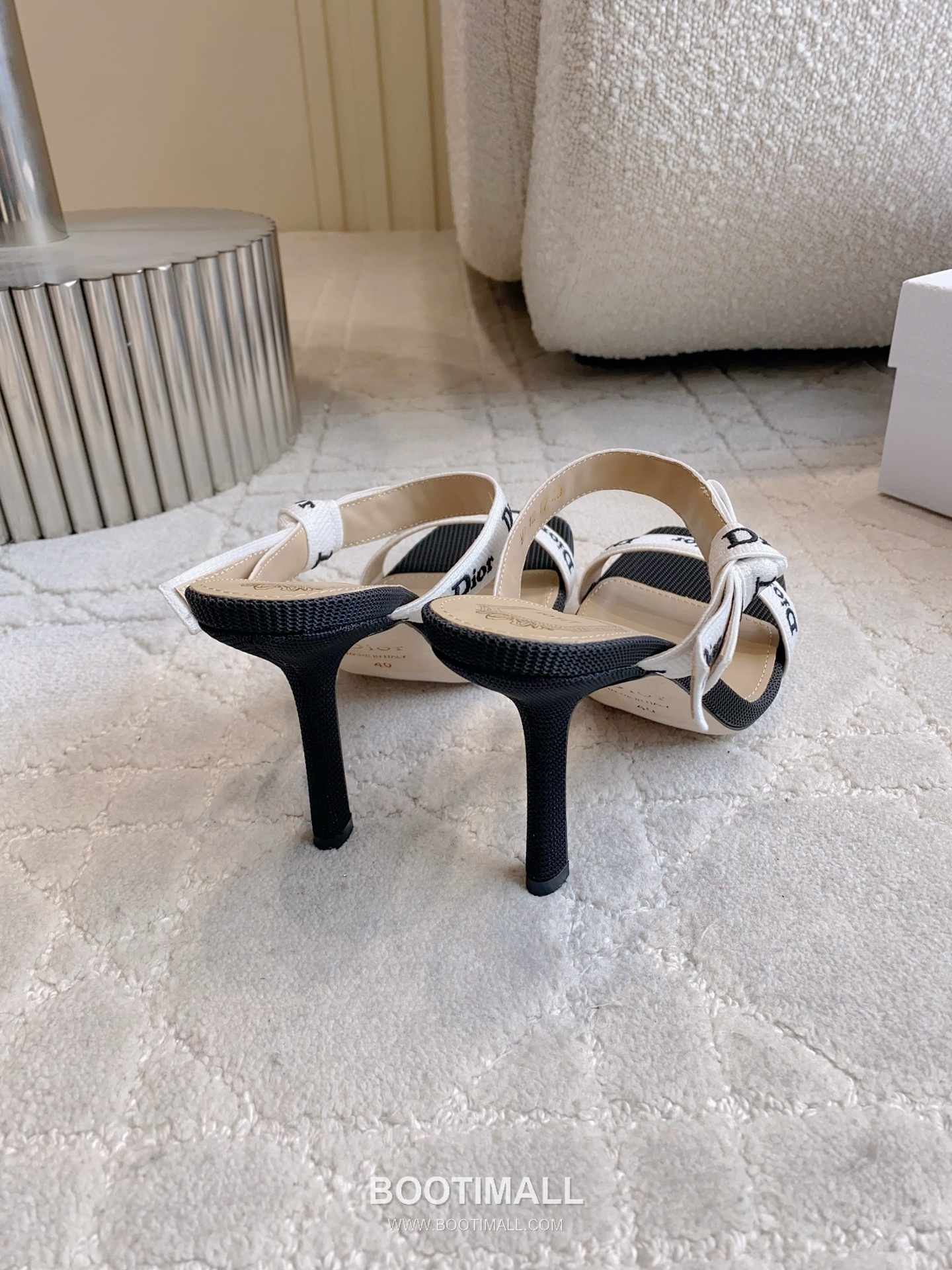 Dior Letter Logo Webbing Heel Mule Textile Leather Black 디올 레터 로고 웨빙 힐 뮬 텍스타일 레더 블랙 5