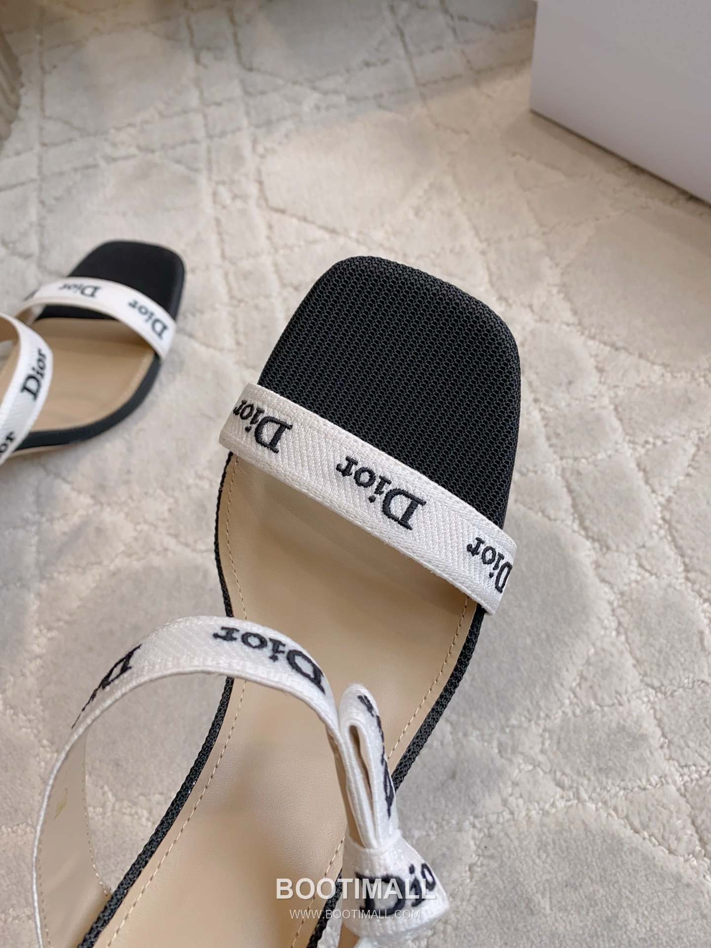 Dior Letter Logo Webbing Heel Mule Textile Leather Black 디올 레터 로고 웨빙 힐 뮬 텍스타일 레더 블랙 6
