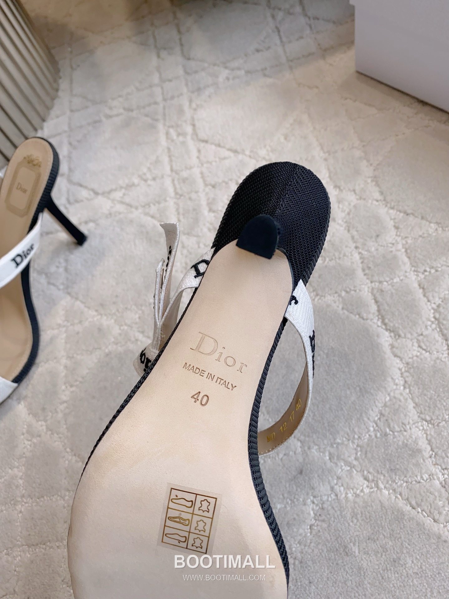 Dior Letter Logo Webbing Heel Mule Textile Leather Black 디올 레터 로고 웨빙 힐 뮬 텍스타일 레더 블랙 9