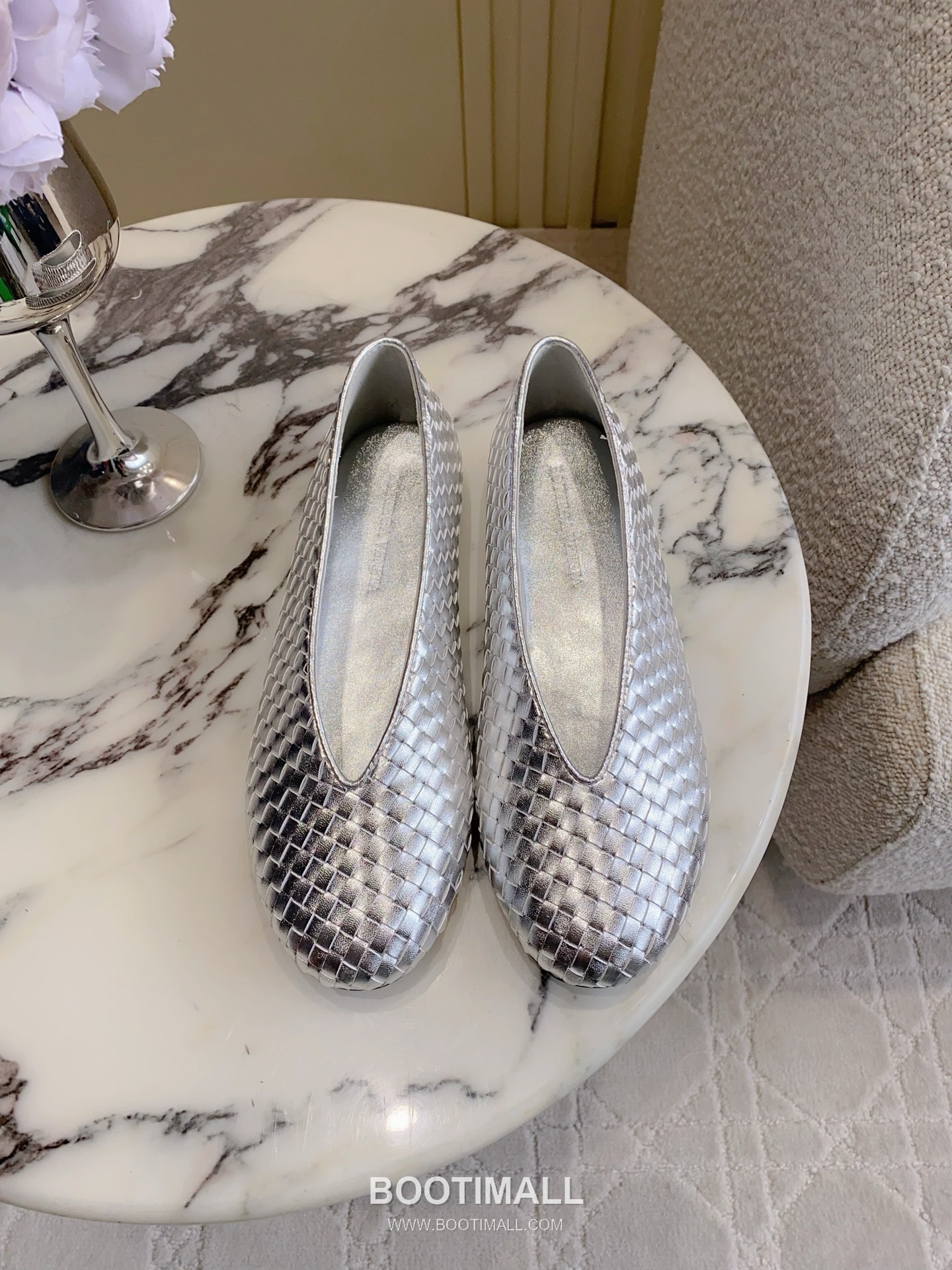 Bottega Veneta Intrecciato Lace-Trim Ballet Woven Leather Multicolor Flat 보테가 베네타 인트레치아토 레이스 트림 발레 우븐 레더 멀티컬러 플랫 1