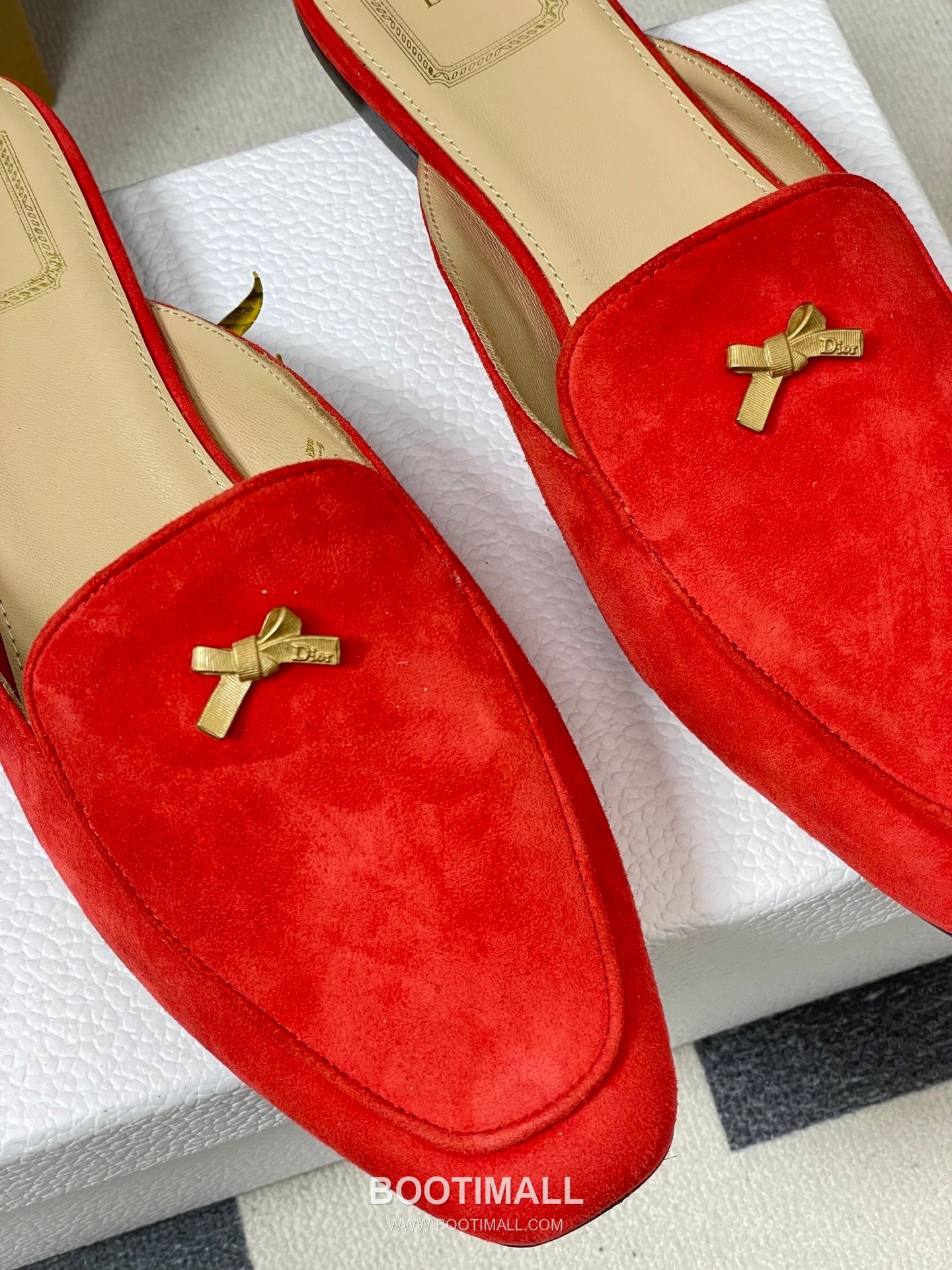 Dior Baby Bow CD Hardware Suede Lambskin Gold Mules 디올 베이비 보우 CD 하드웨어 스웨이드 램스킨 골드 뮬 9