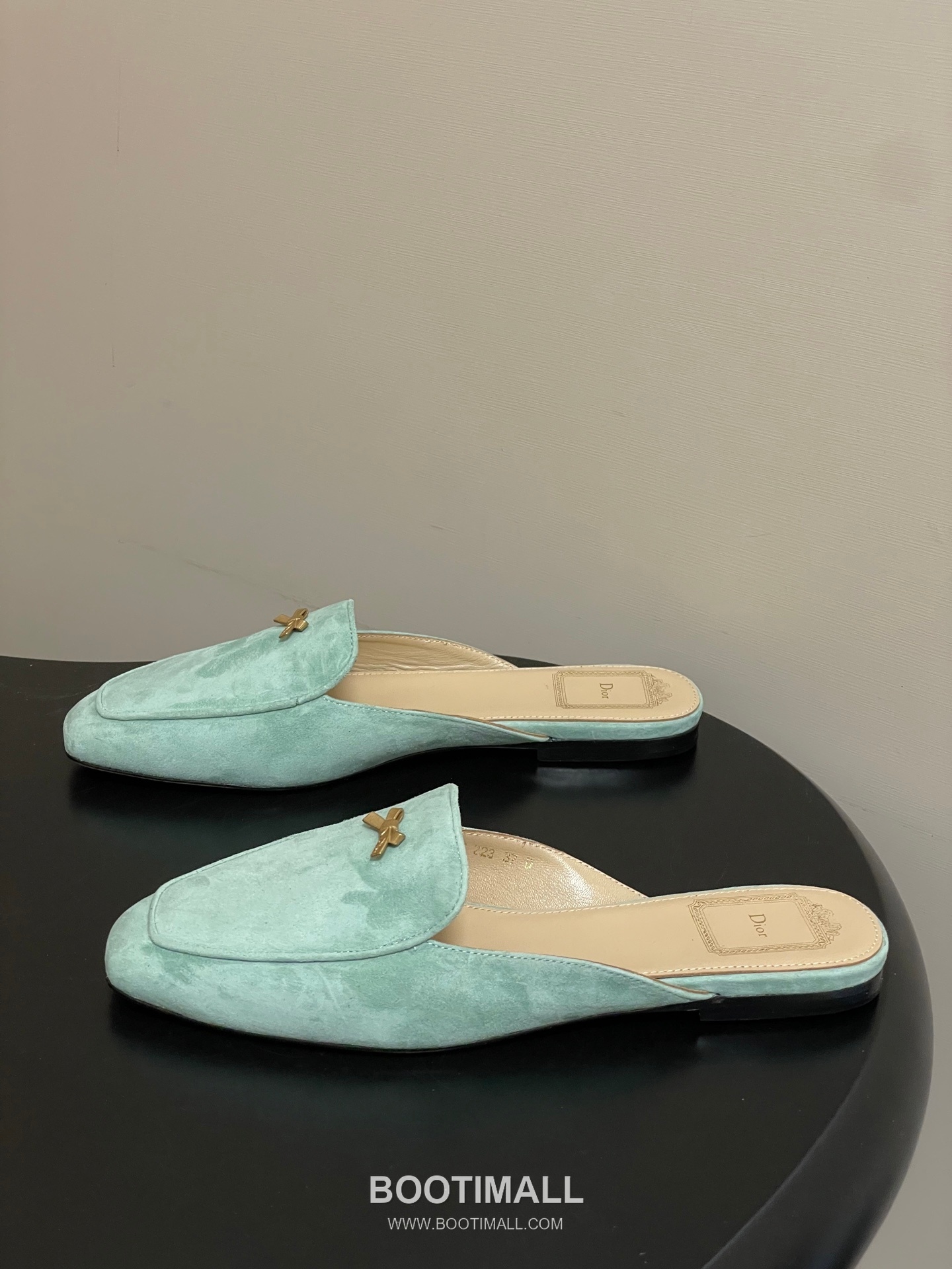 Dior Baby Bow CD Hardware Suede Lambskin Gold Mules 디올 베이비 보우 CD 하드웨어 스웨이드 램스킨 골드 뮬 3