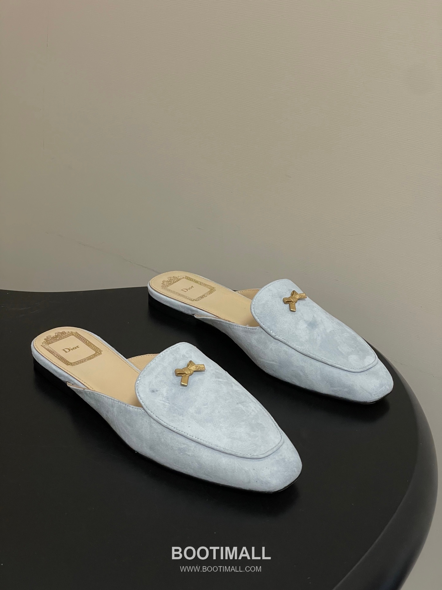 Dior Baby Bow CD Hardware Suede Lambskin Gold Mules 디올 베이비 보우 CD 하드웨어 스웨이드 램스킨 골드 뮬 1