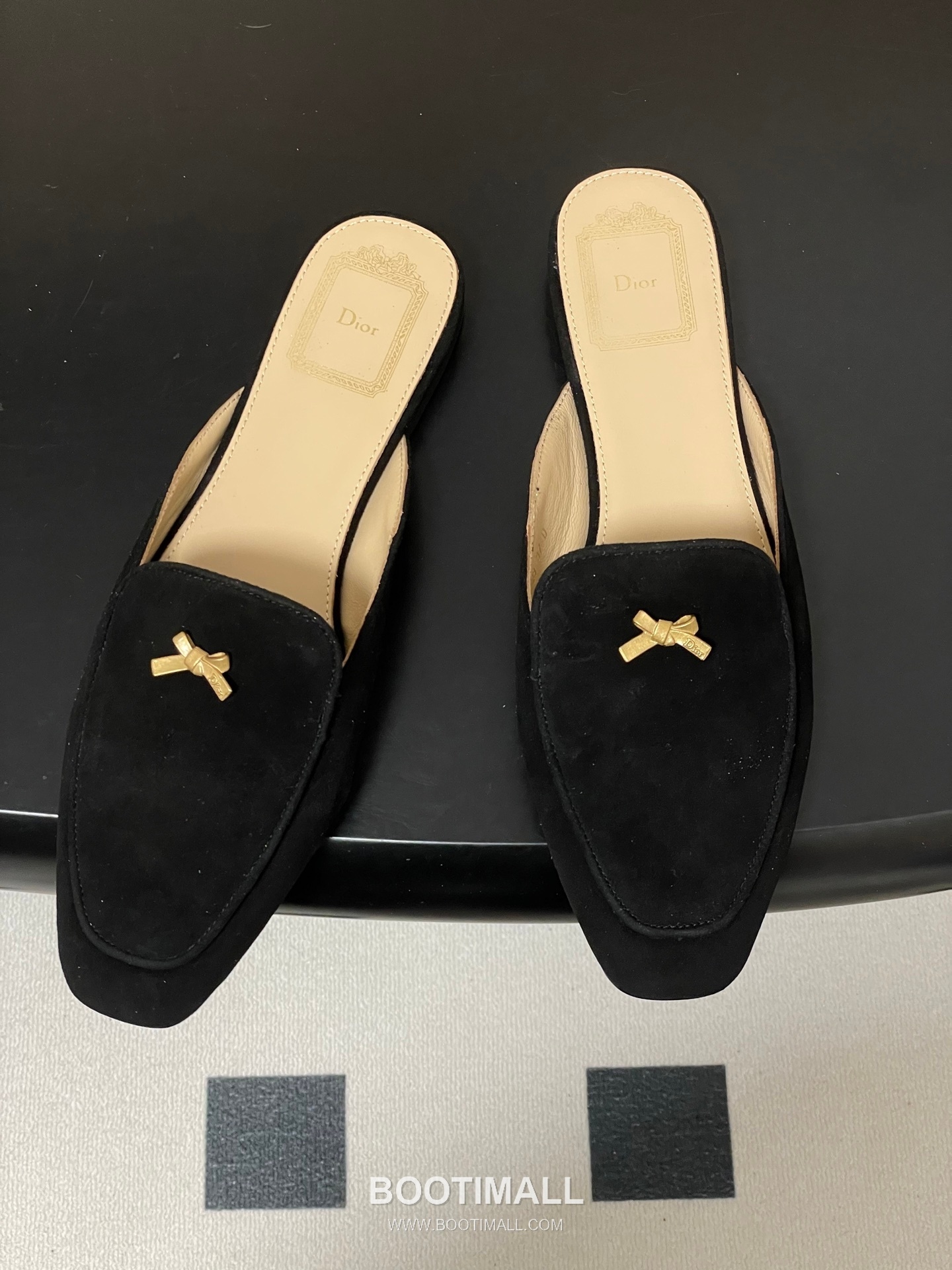 Dior Baby Bow CD Hardware Suede Lambskin Gold Mules 디올 베이비 보우 CD 하드웨어 스웨이드 램스킨 골드 뮬 2