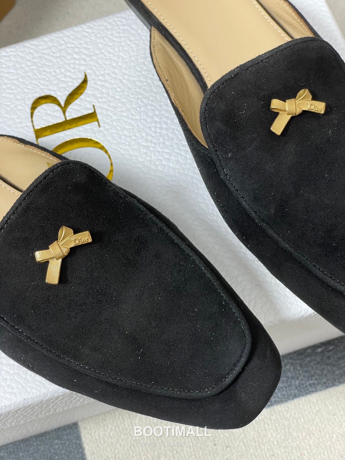 Dior Baby Bow CD Hardware Suede Lambskin Gold Mules 디올 베이비 보우 CD 하드웨어 스웨이드 램스킨 골드 뮬 9