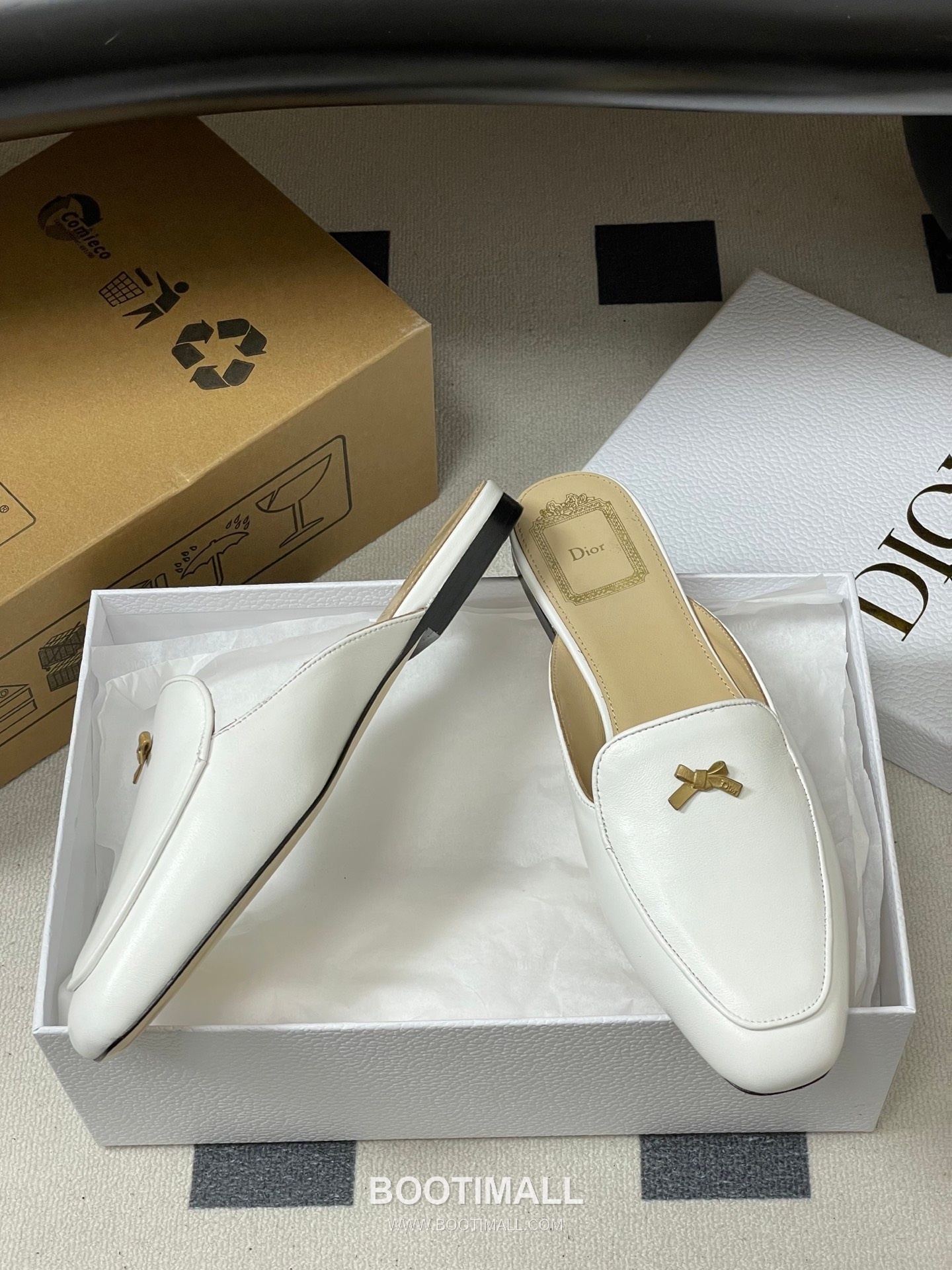 Dior Baby Bow CD Hardware Suede Lambskin Gold Mules 디올 베이비 보우 CD 하드웨어 스웨이드 램스킨 골드 뮬 6
