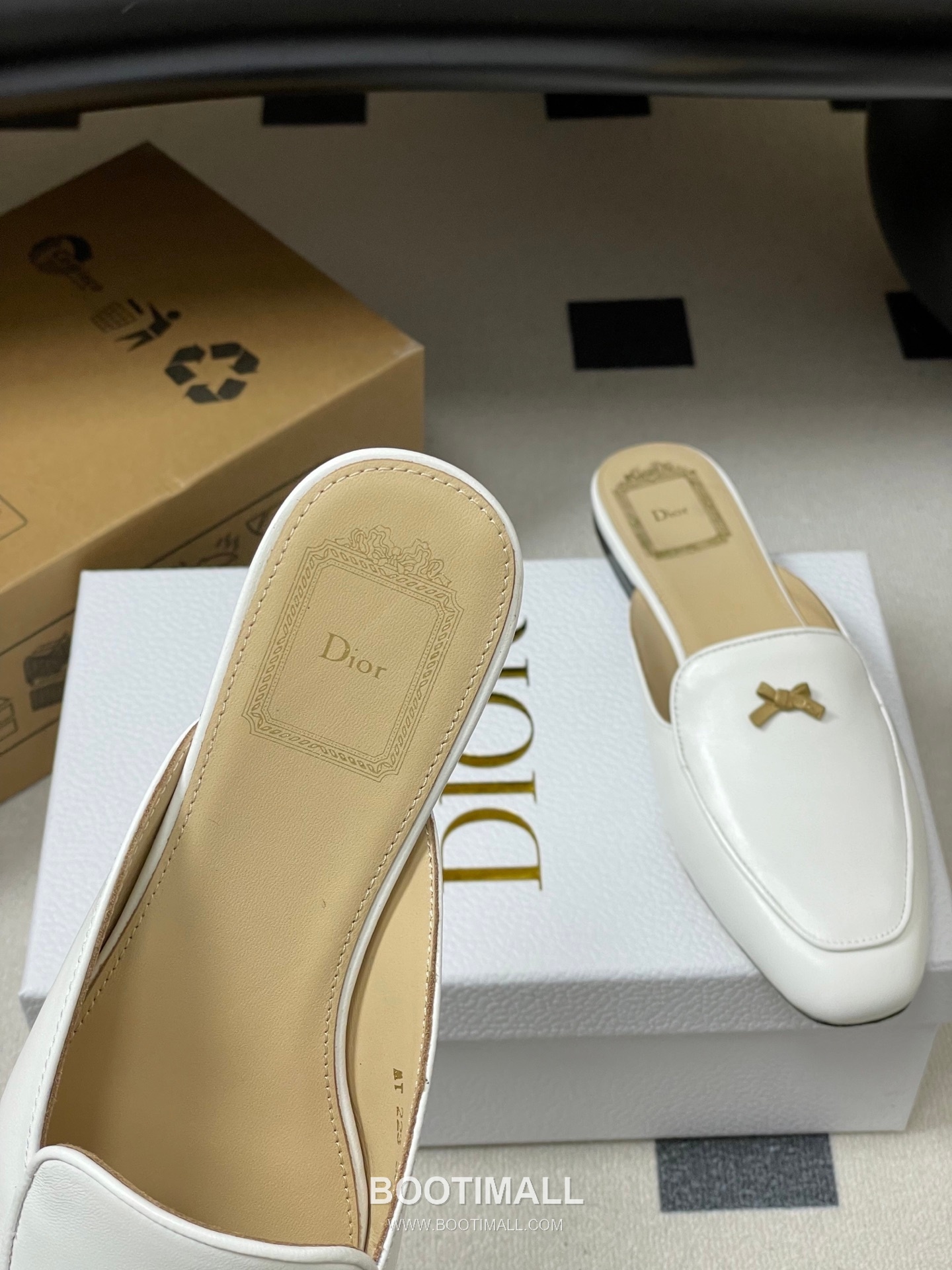 Dior Baby Bow CD Hardware Suede Lambskin Gold Mules 디올 베이비 보우 CD 하드웨어 스웨이드 램스킨 골드 뮬 7