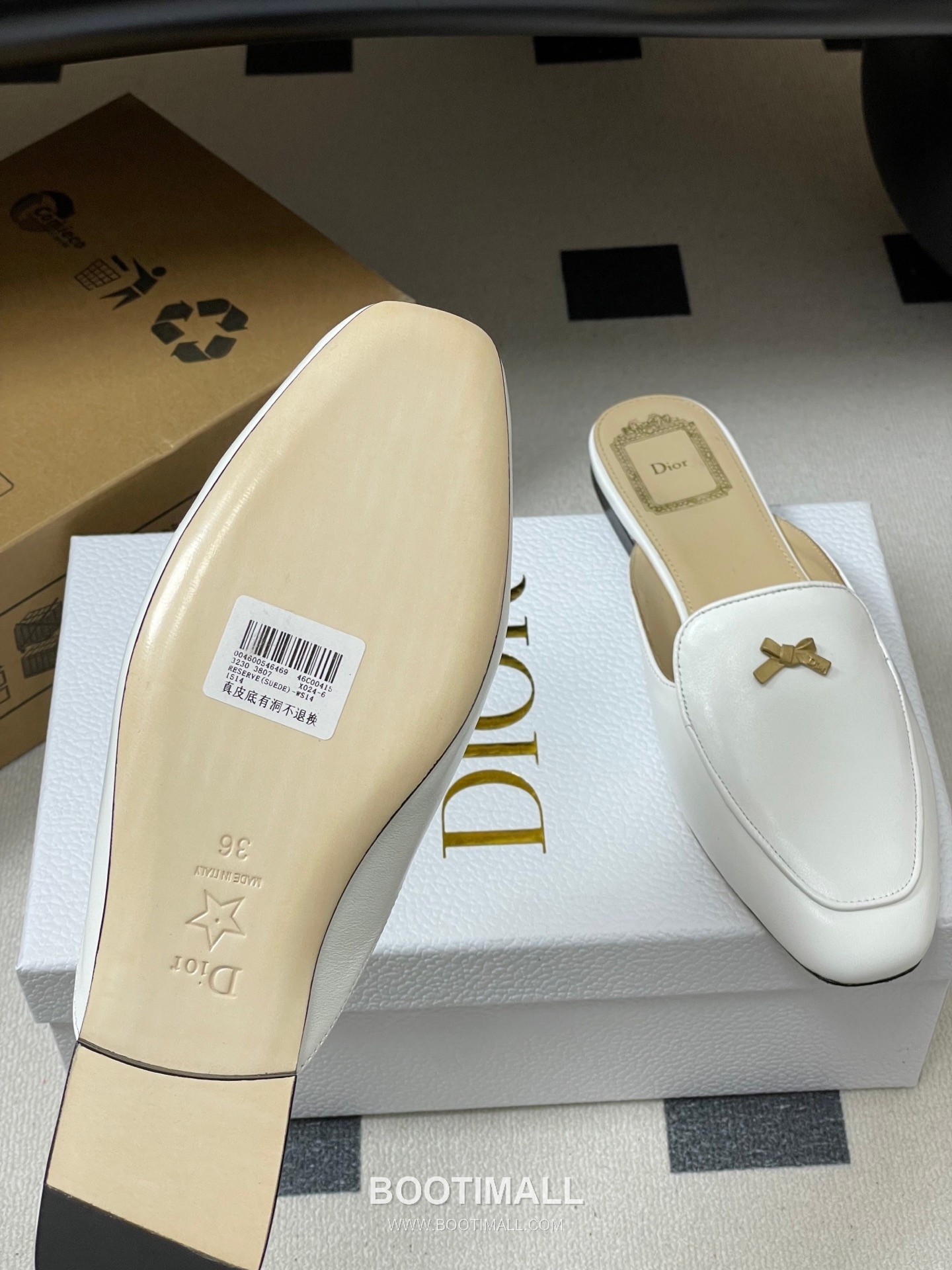 Dior Baby Bow CD Hardware Suede Lambskin Gold Mules 디올 베이비 보우 CD 하드웨어 스웨이드 램스킨 골드 뮬 8