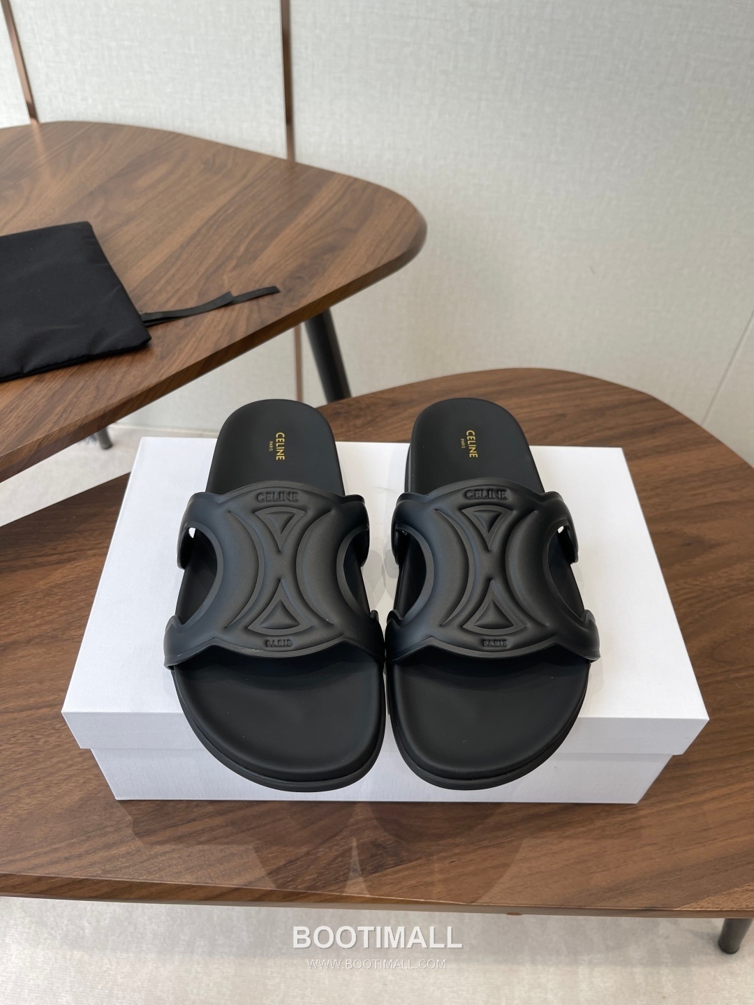 Celine Triomphe Roman Platform Lambskin Black Slides 셀린느 트리옹프 로마 플랫폼 양가죽 블랙 슬라이드 1