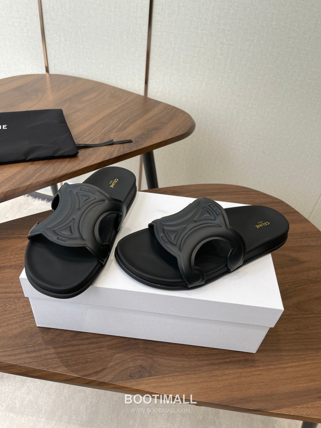 Celine Triomphe Roman Platform Lambskin Black Slides 셀린느 트리옹프 로마 플랫폼 양가죽 블랙 슬라이드 3