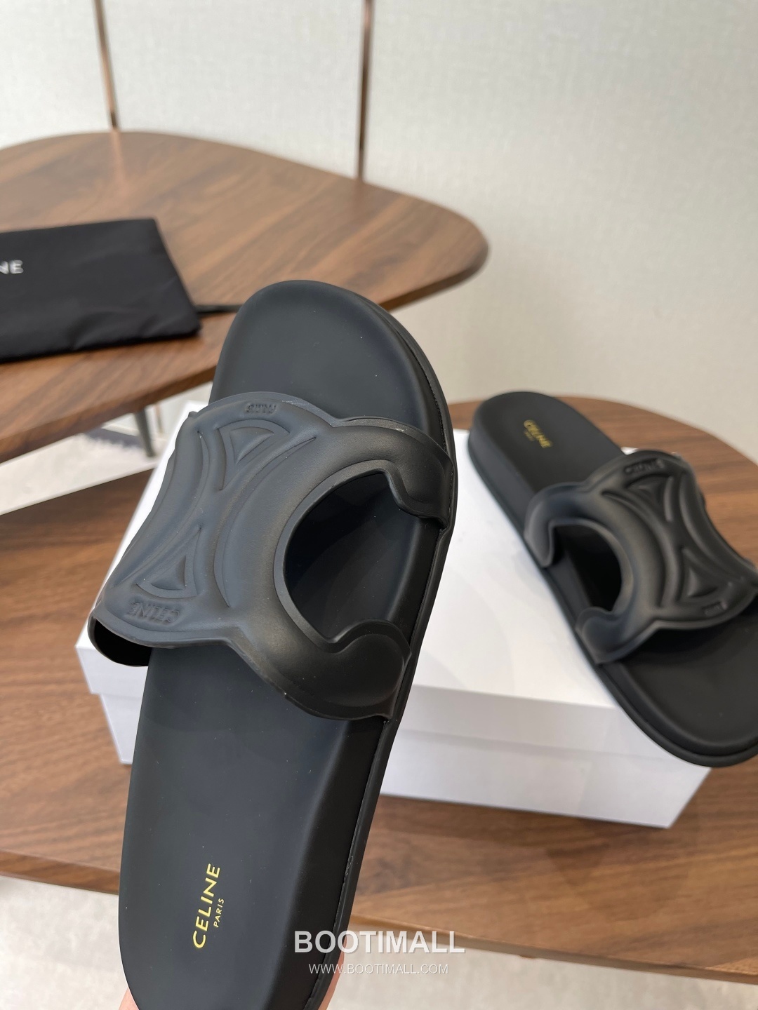 Celine Triomphe Roman Platform Lambskin Black Slides 셀린느 트리옹프 로마 플랫폼 양가죽 블랙 슬라이드 6